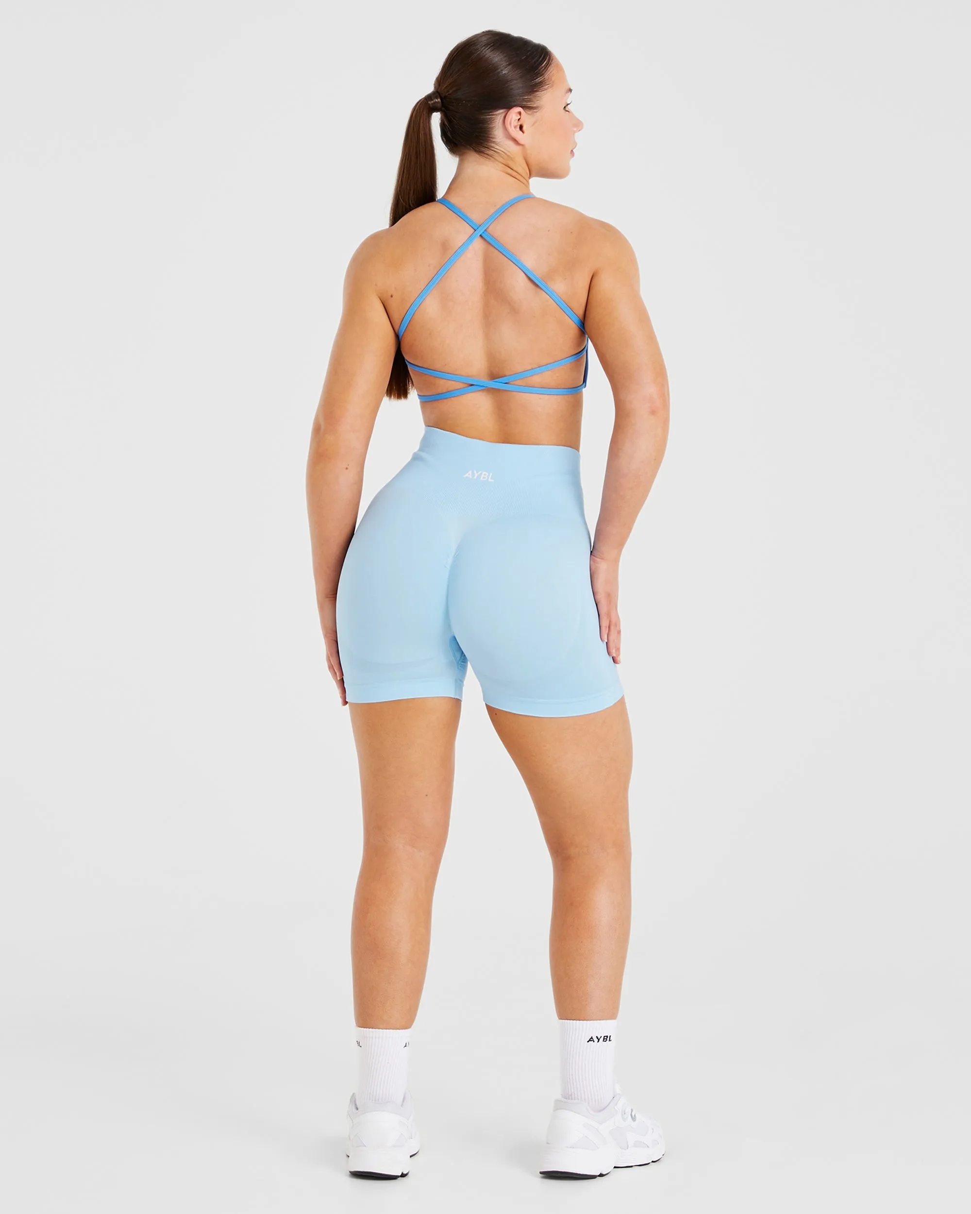 Essential Crossback Sports Bra - Summer Blue sold by AYBL product image thumbnail 4