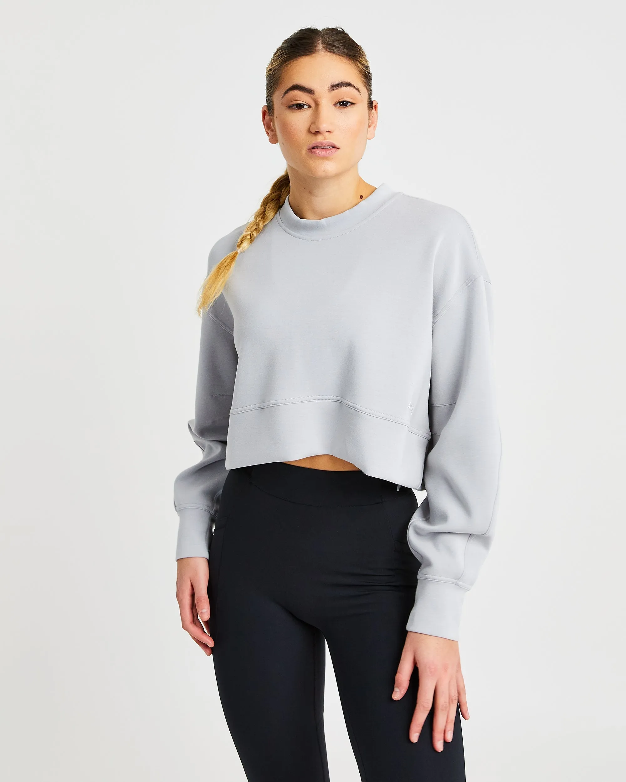 Oversized Crop Jumper - Ice Grey sold by AYBL