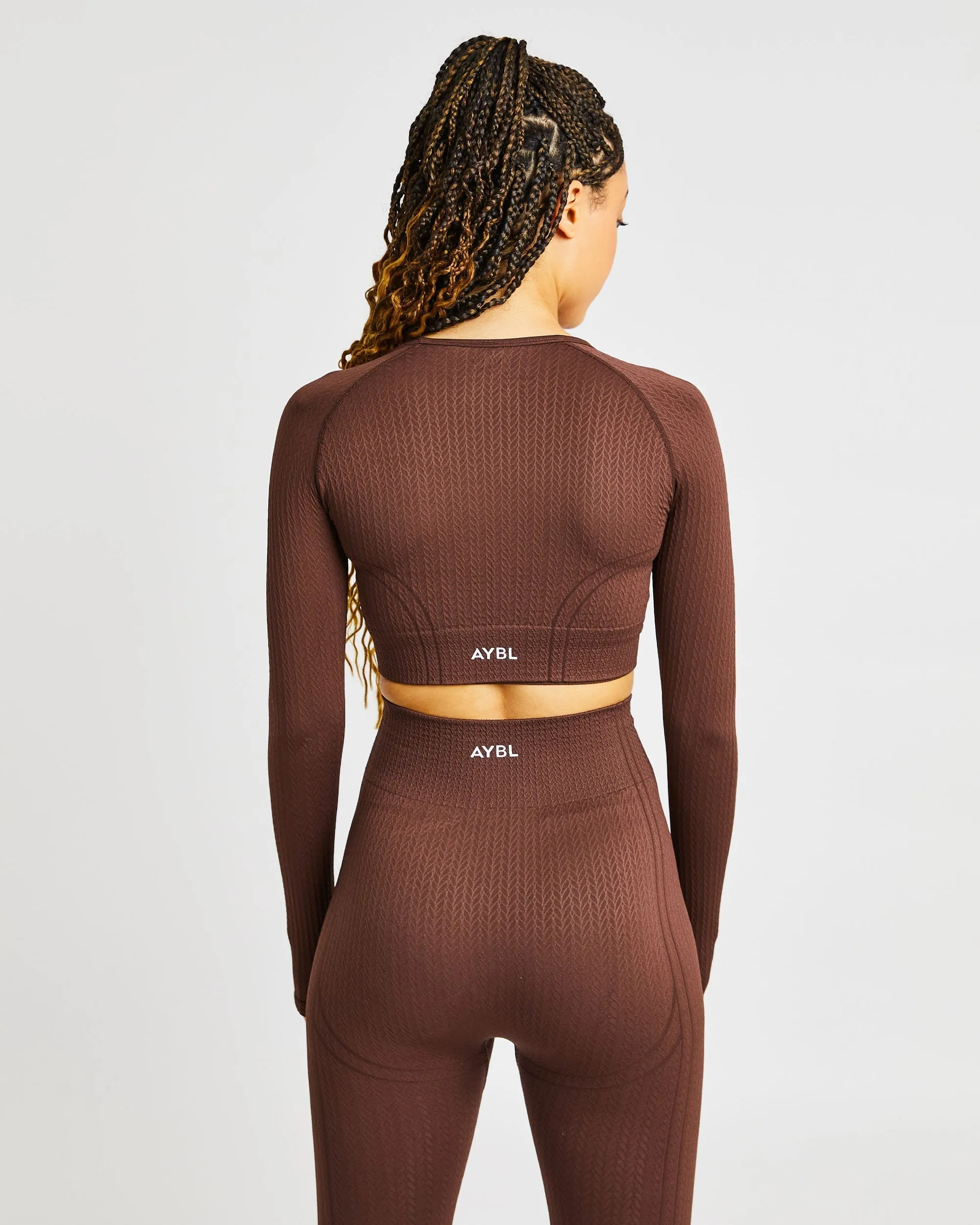 Luxe Seamless Long Sleeve Crop Top - Brown sold by AYBL product image thumbnail 2