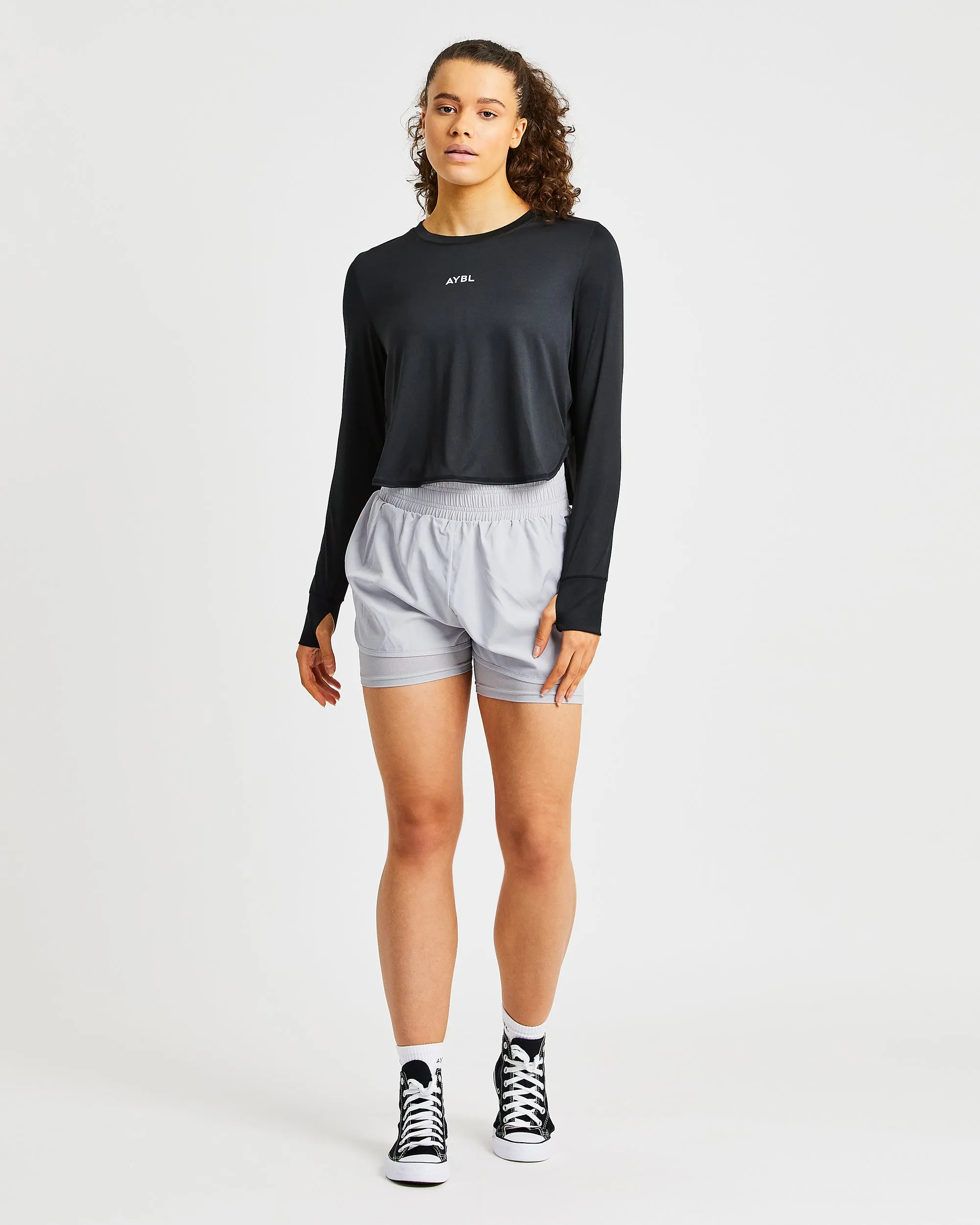 Define Long Sleeve Crop T - Black sold by AYBL product image thumbnail 3