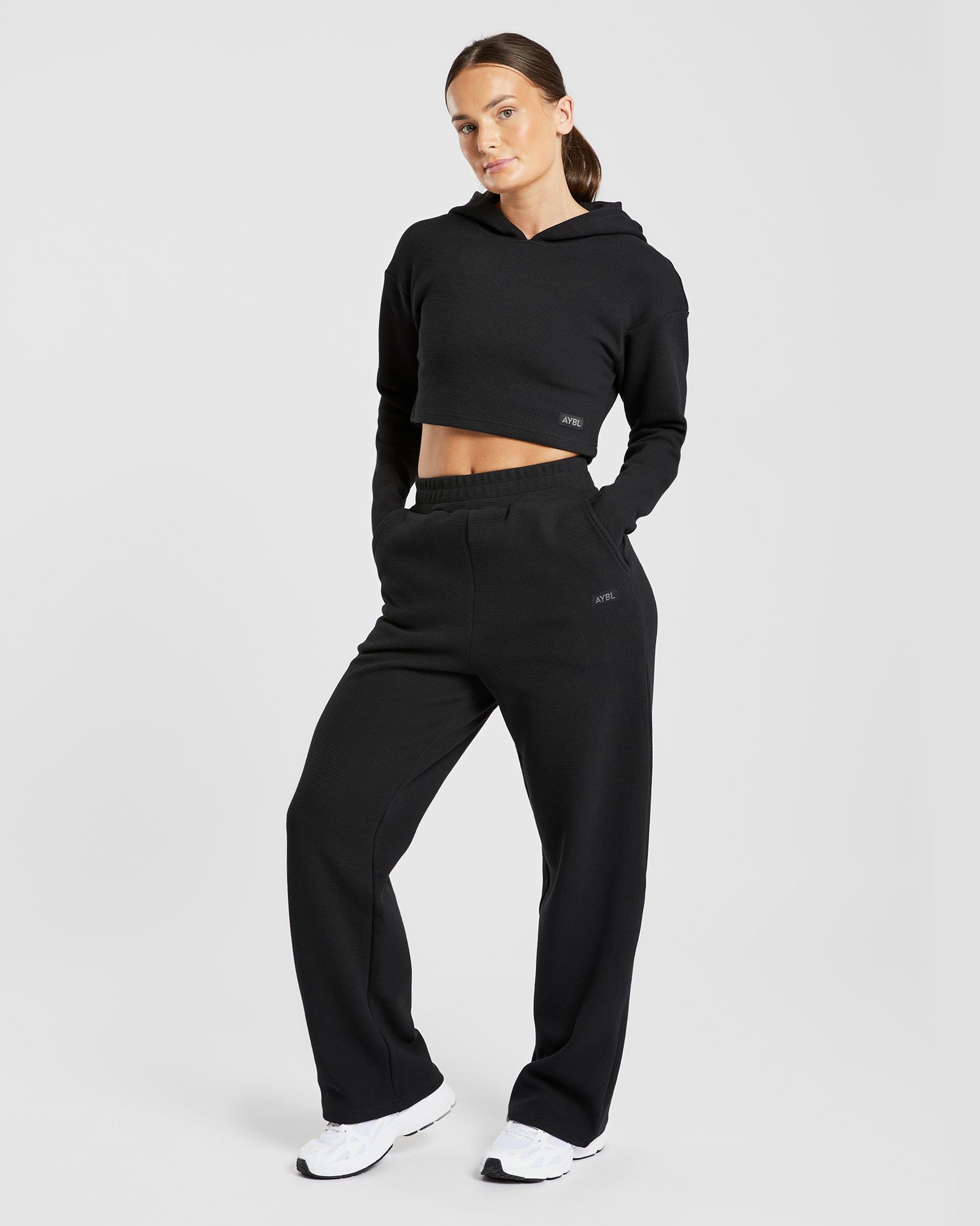 Waffle Straight Leg Joggers - Black sold by AYBL product image thumbnail 3