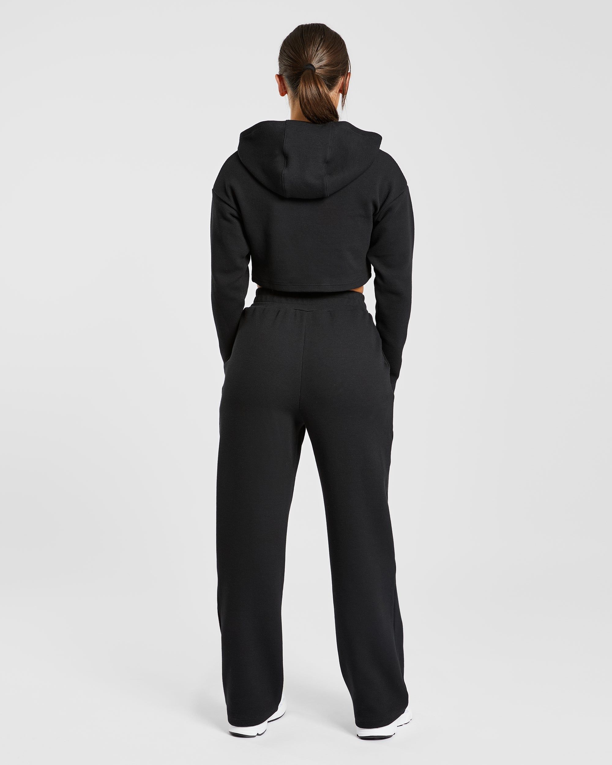 Waffle Straight Leg Joggers - Black sold by AYBL product image thumbnail 4