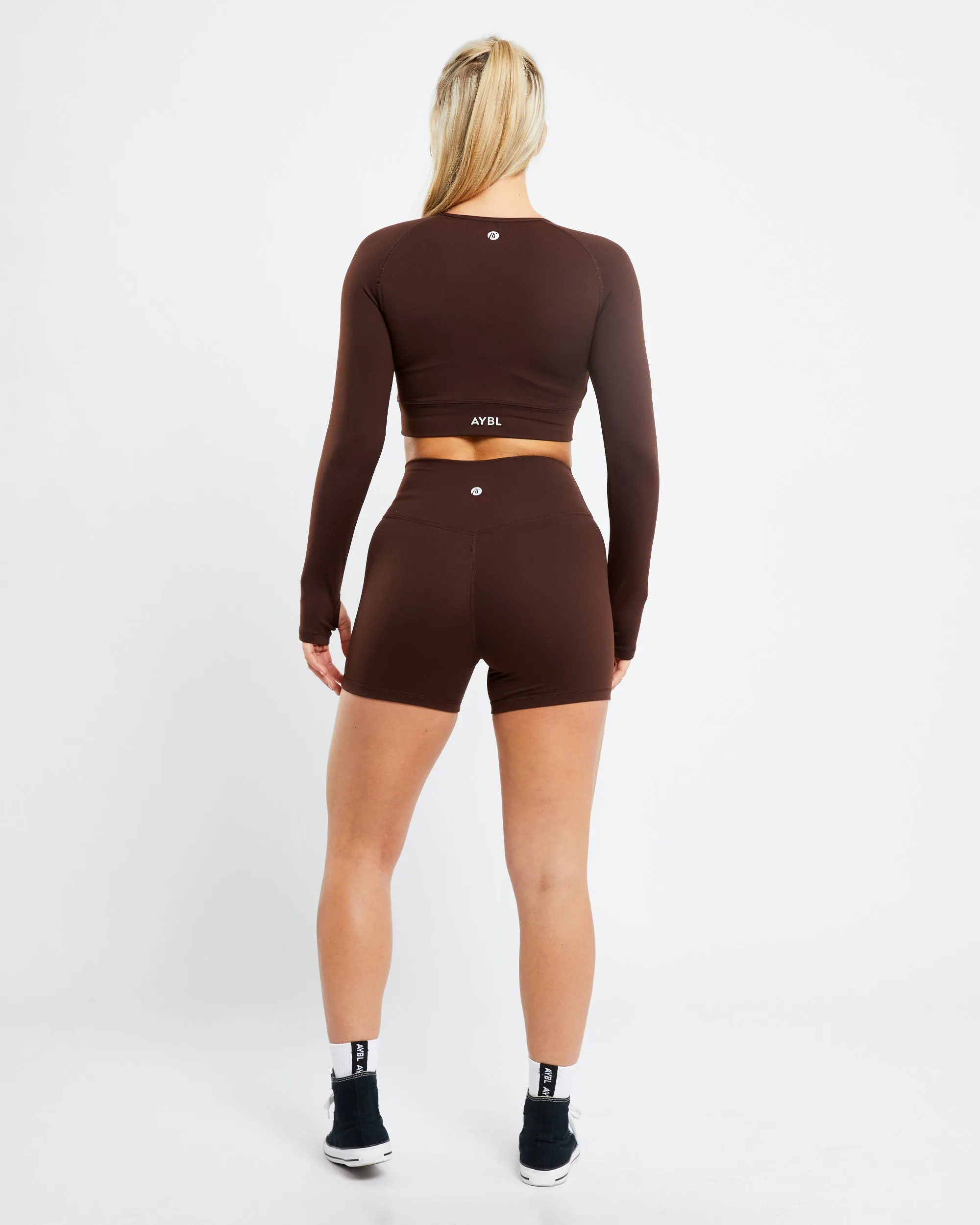 Core Long Sleeve Crop Top - Chocolate Brown sold by AYBL product image thumbnail 4