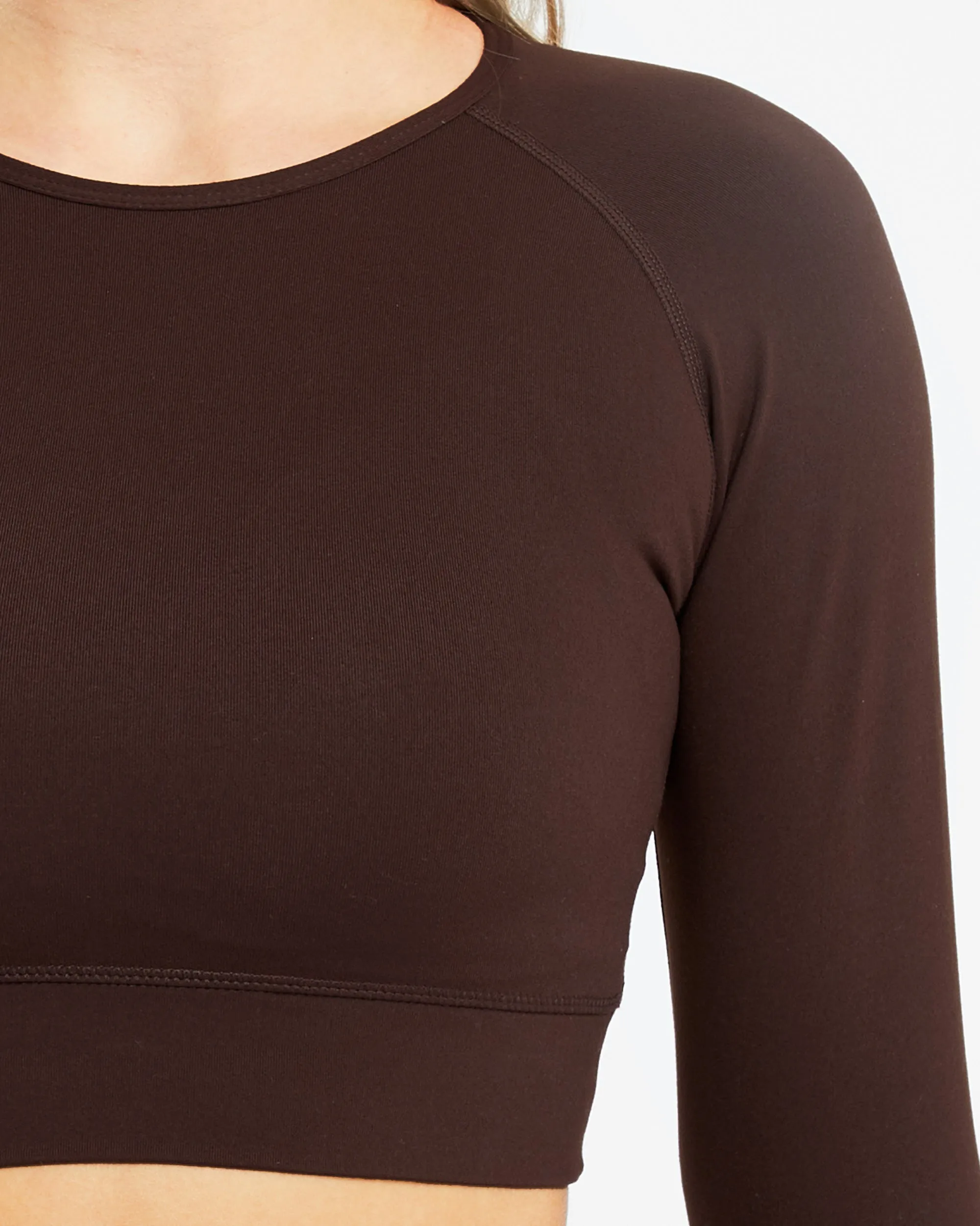 Core Long Sleeve Crop Top - Chocolate Brown sold by AYBL product image thumbnail 5