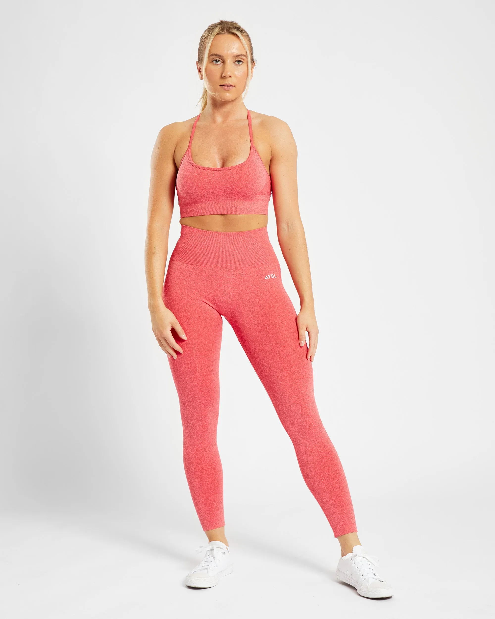 Empower Seamless Leggings - Coral Red Marl sold by AYBL product image thumbnail 3