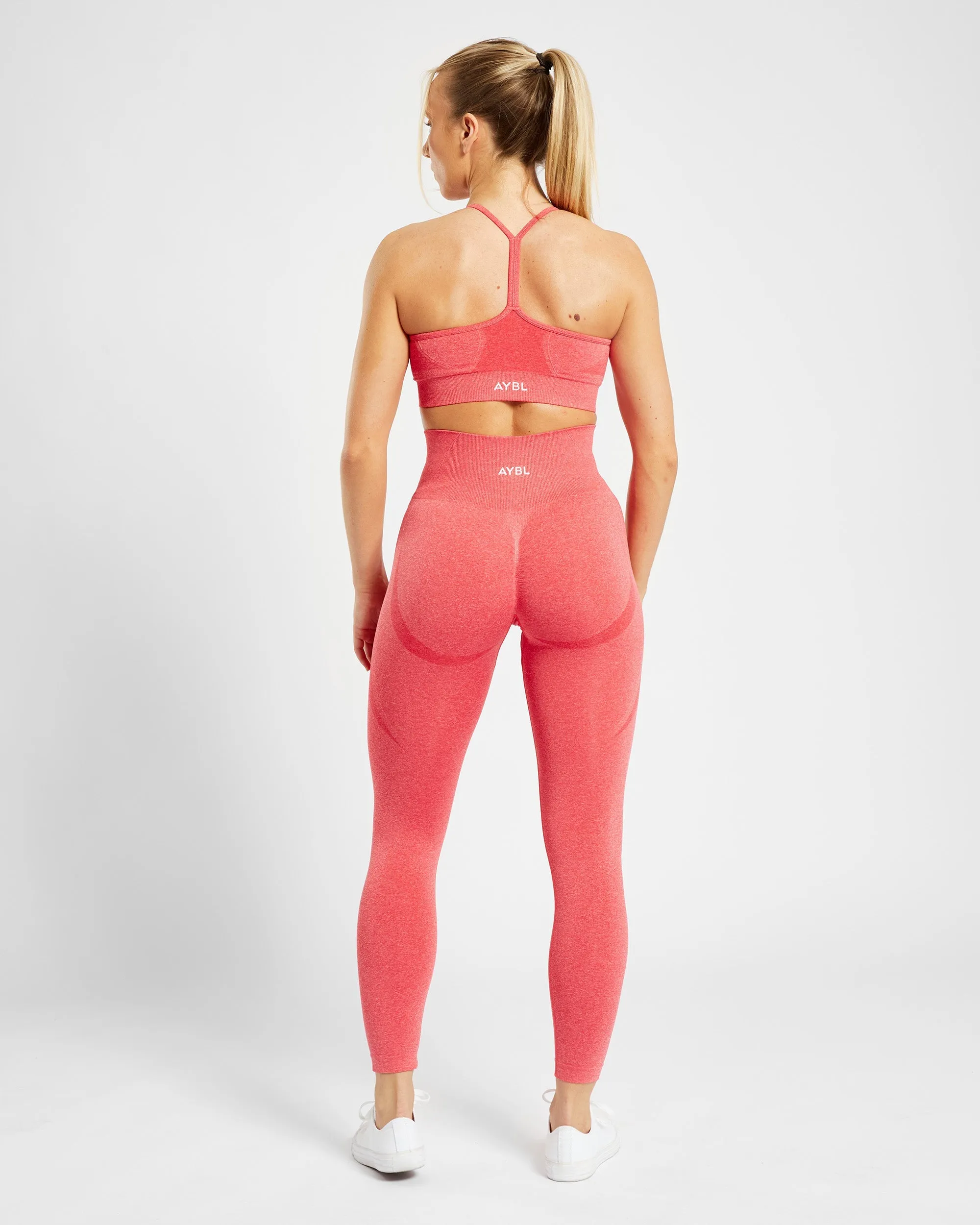 Empower Seamless Leggings - Coral Red Marl sold by AYBL product image thumbnail 4