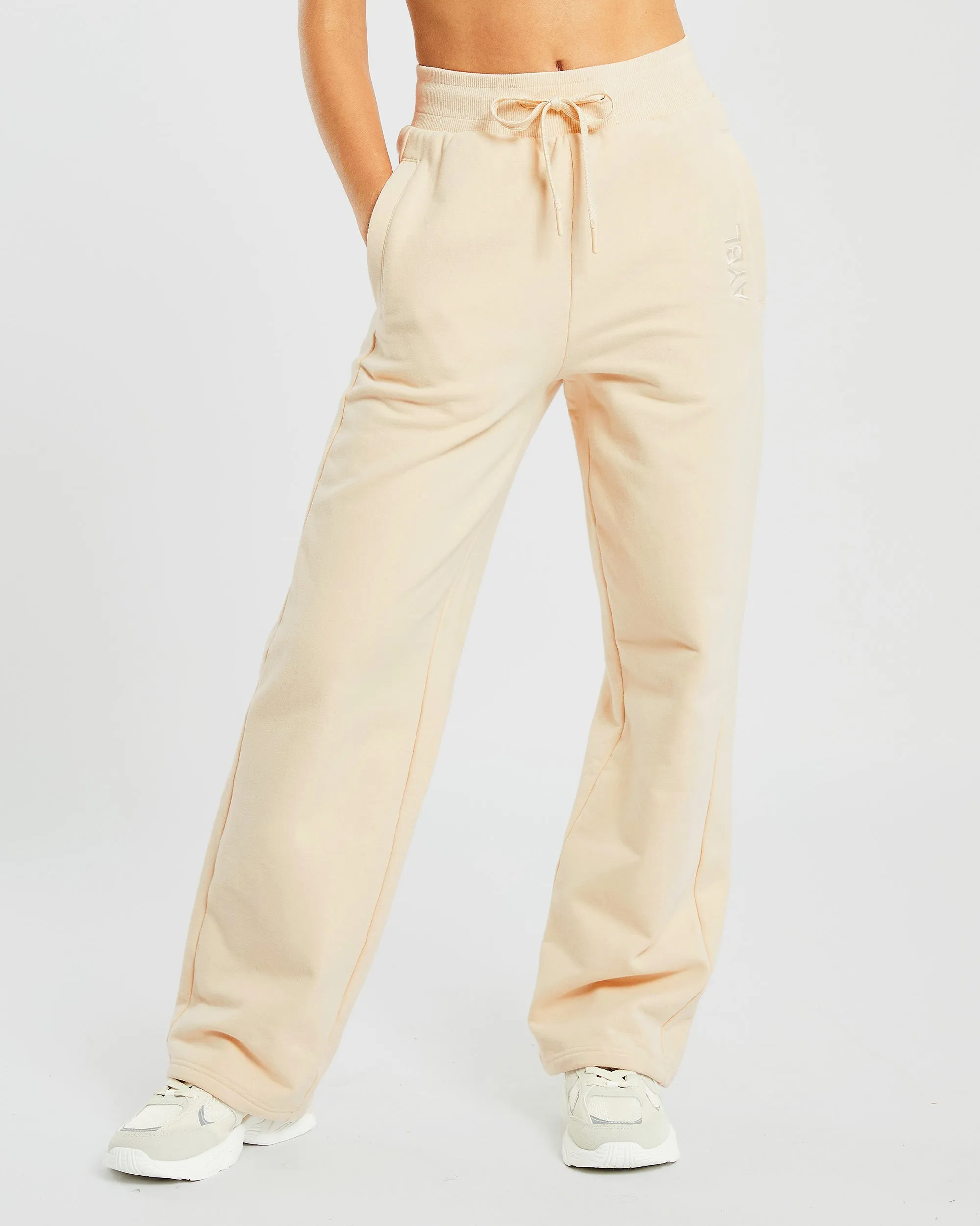Everyday Relaxed Straight Leg Joggers - Cream sold by AYBL