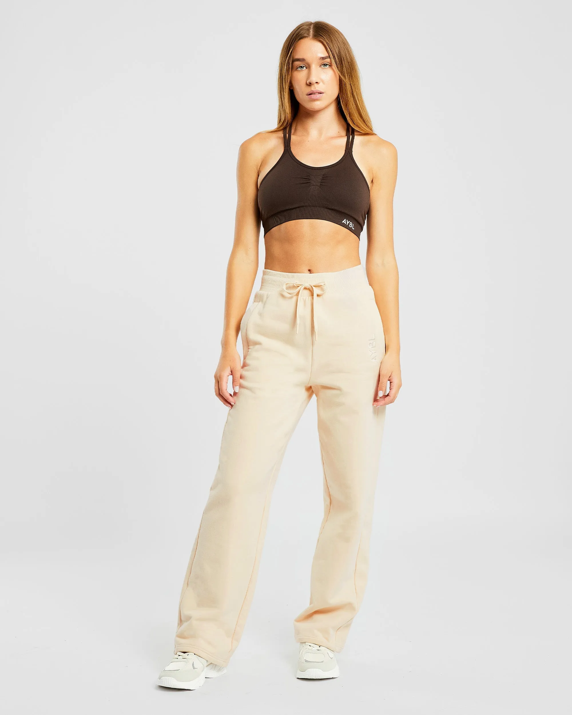 Everyday Relaxed Straight Leg Joggers - Cream sold by AYBL product image thumbnail 3