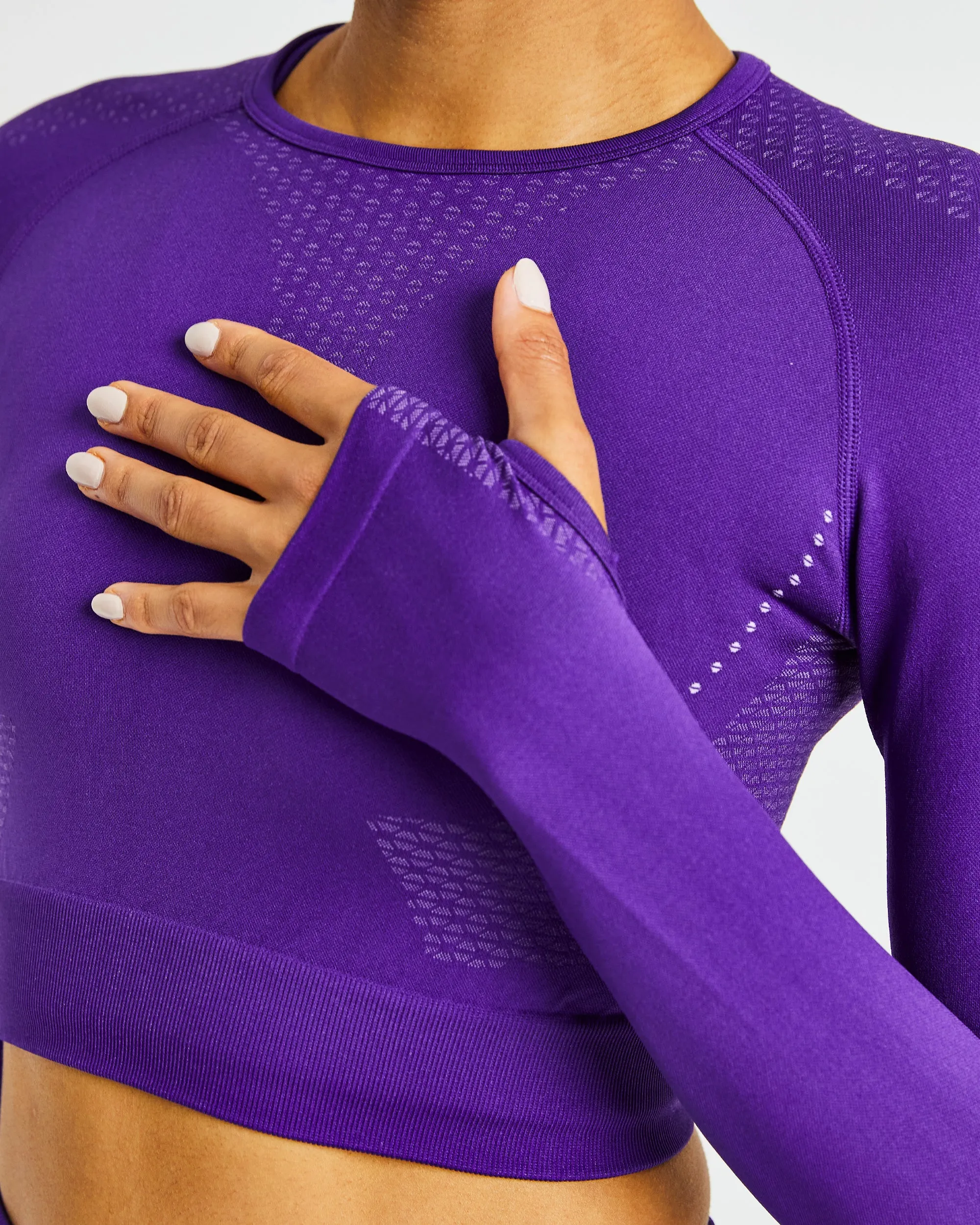 Ignite Seamless Long Sleeve Crop Top - Electric Purple sold by AYBL product image thumbnail 5