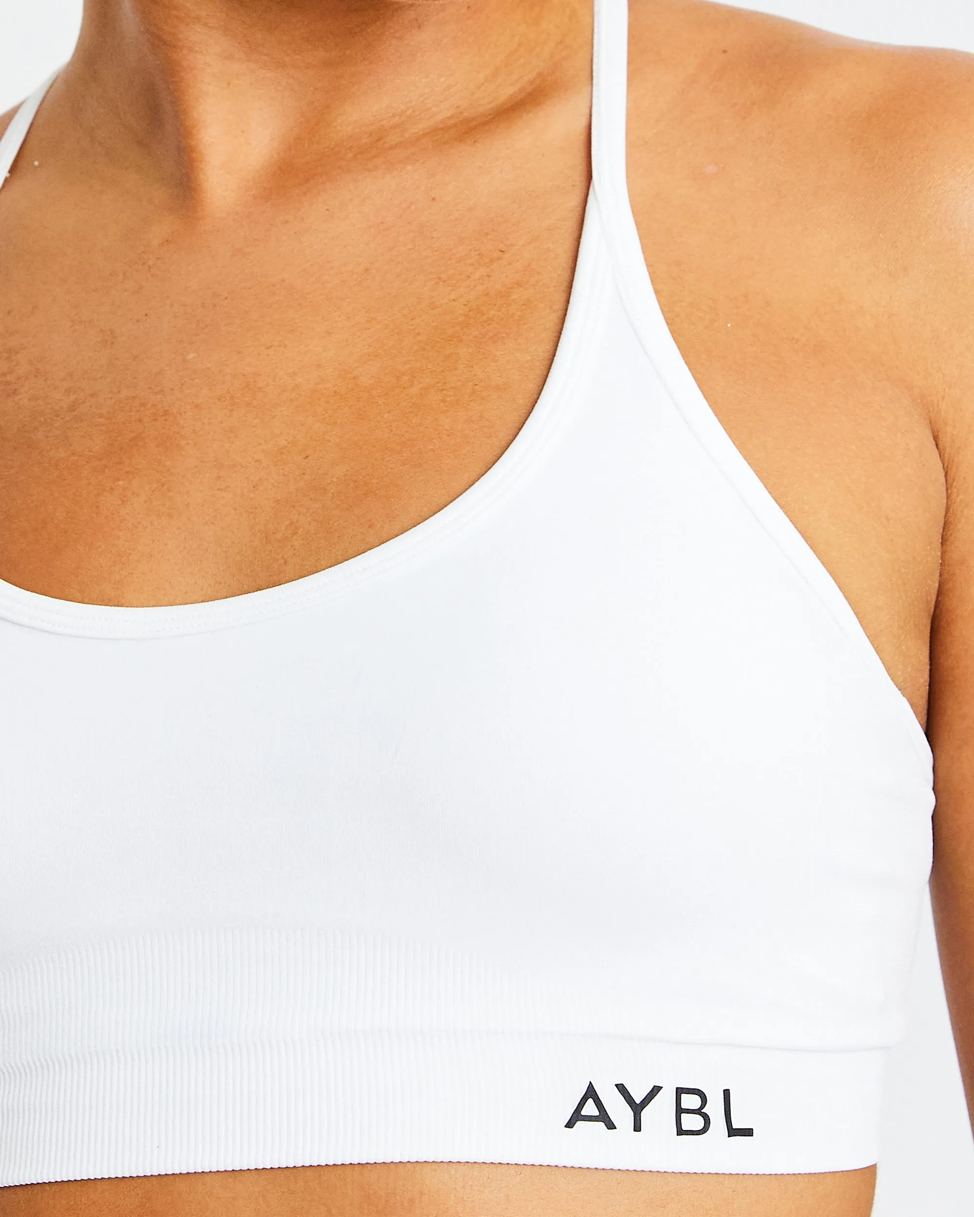 Essential Seamless V Neck Sports Bra - White sold by AYBL product image thumbnail 5