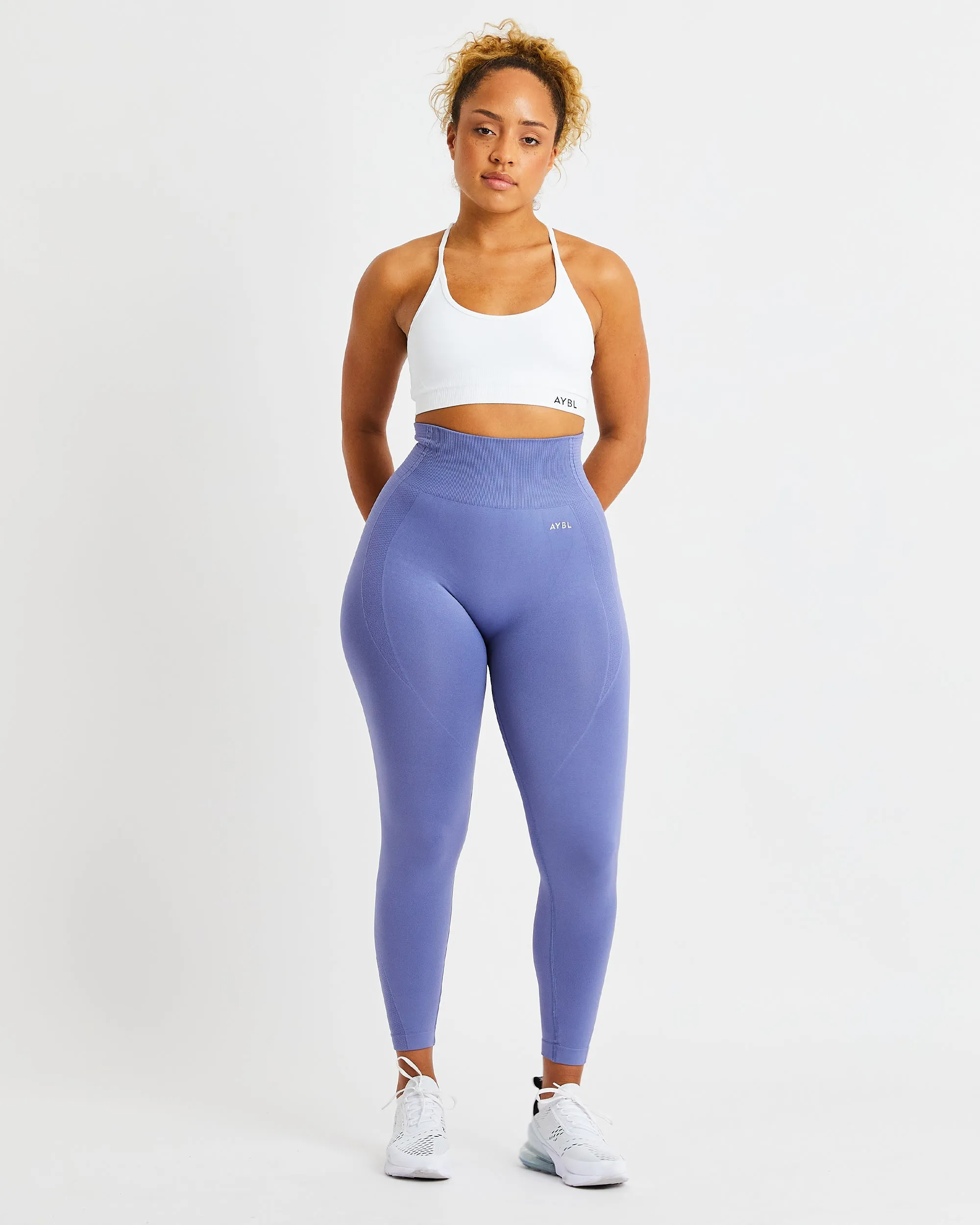 Essential Seamless V Neck Sports Bra - White sold by AYBL product image thumbnail 3