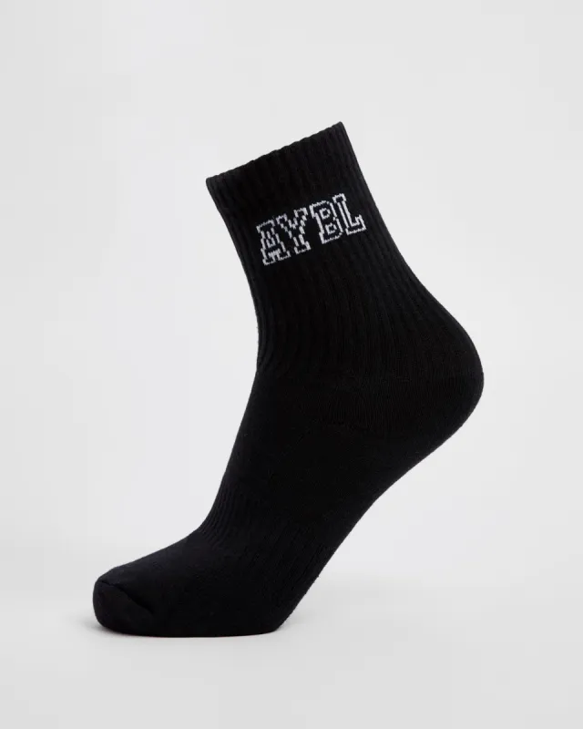 Varsity Crew Socks - Black sold by AYBL
