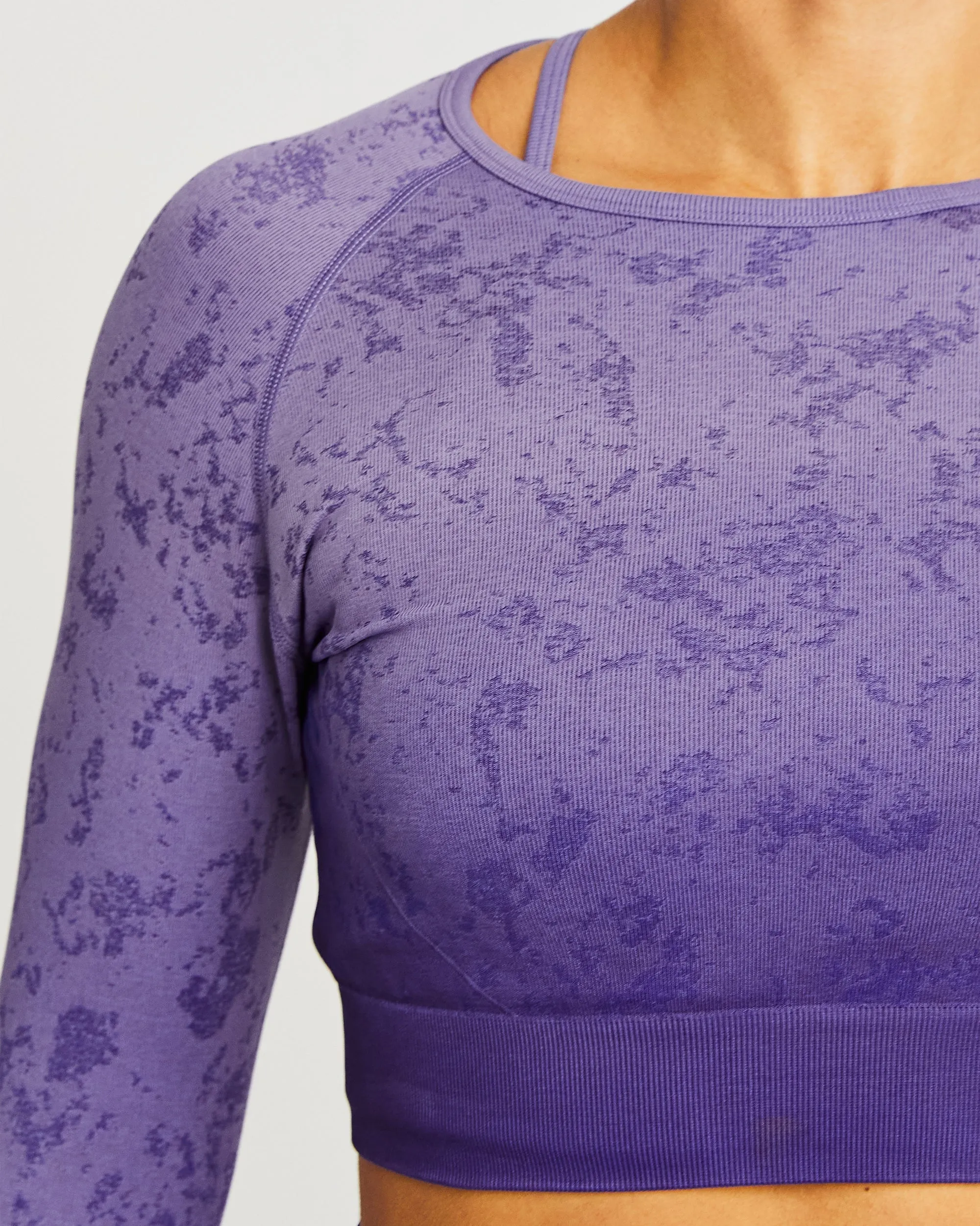 Flare Seamless Long Sleeve Crop Top - Purple sold by AYBL product image thumbnail 5