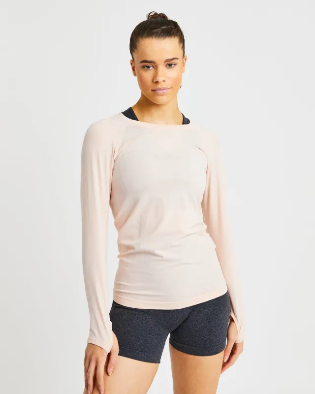 Embrace Seamless Long Sleeve T Shirt - Soft Peach sold by AYBL