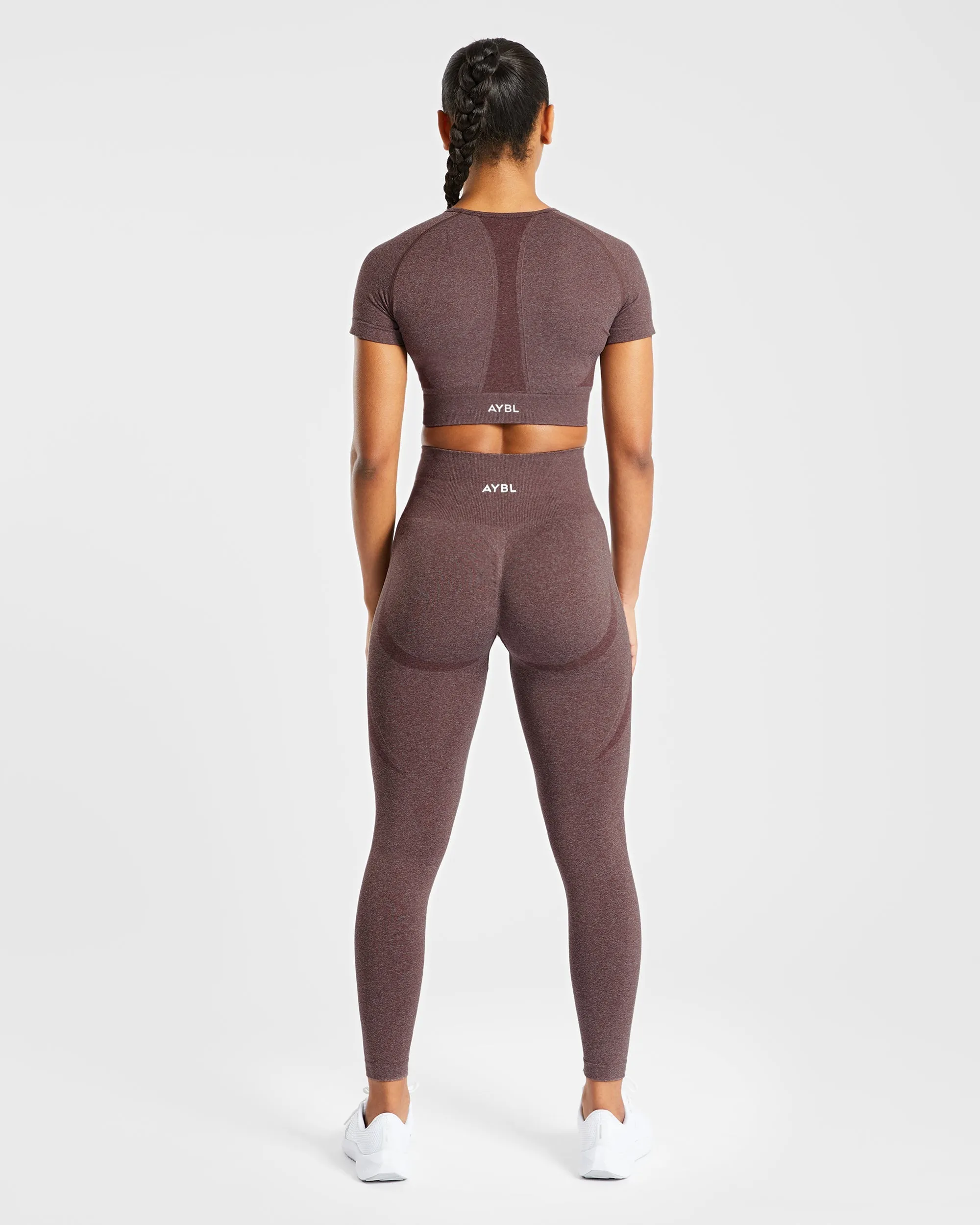 Empower Seamless Crop Top - Brown Marl sold by AYBL product image thumbnail 4