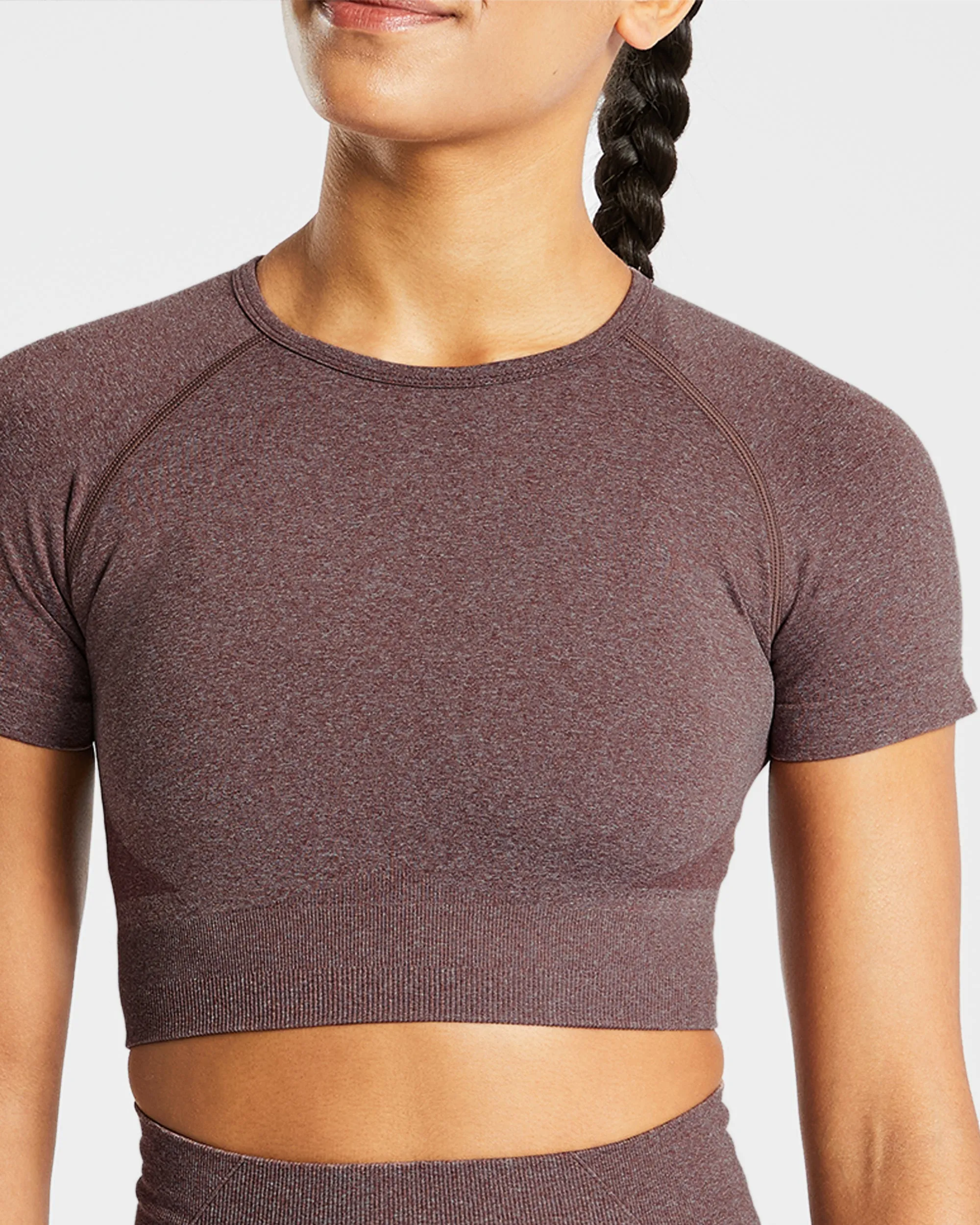 Empower Seamless Crop Top - Brown Marl sold by AYBL product image thumbnail 5