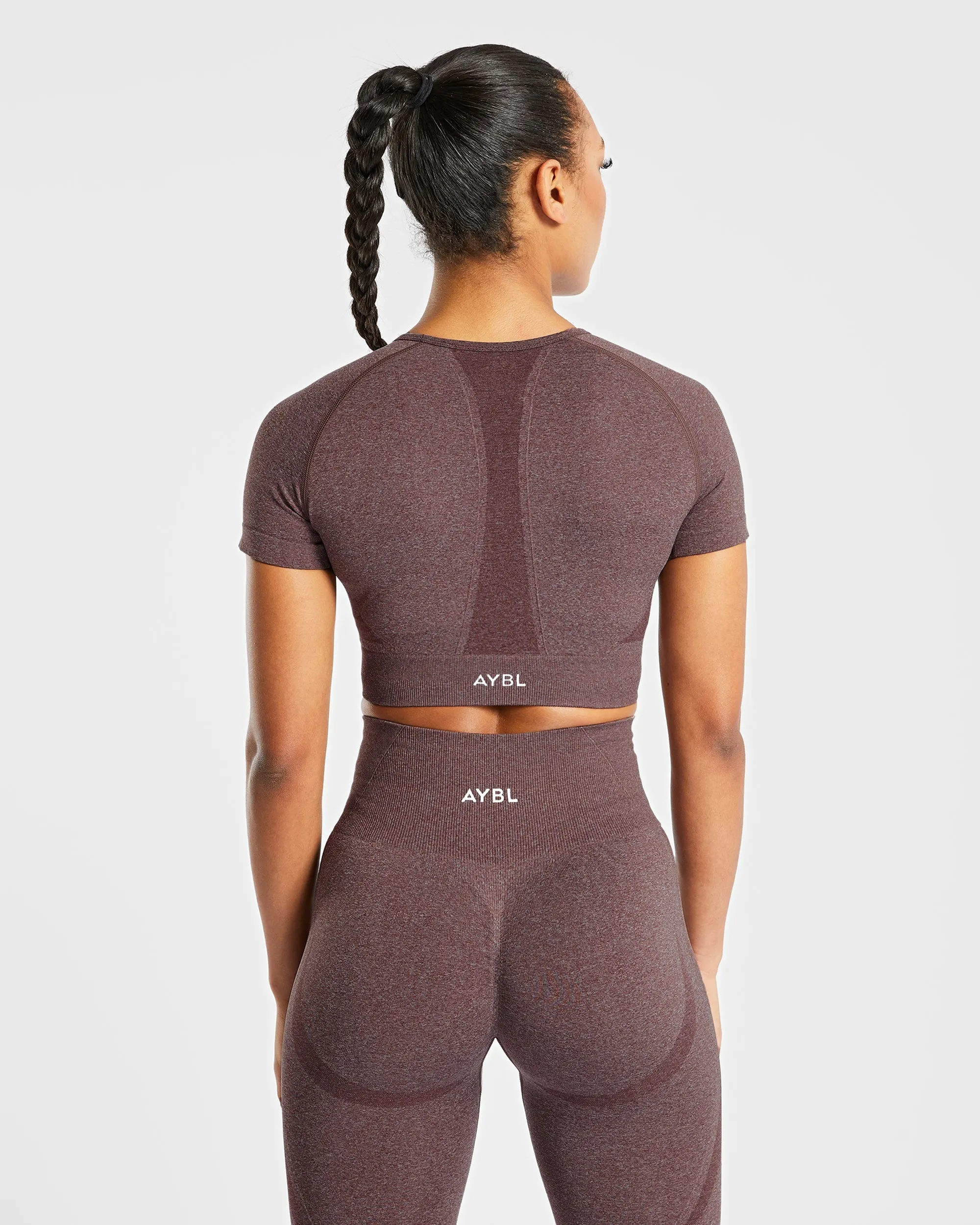 Empower Seamless Crop Top - Brown Marl sold by AYBL product image thumbnail 2
