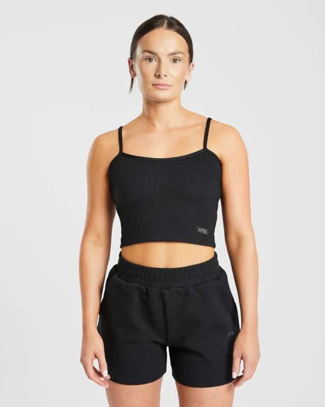 Waffle Crop Vest - Black sold by AYBL