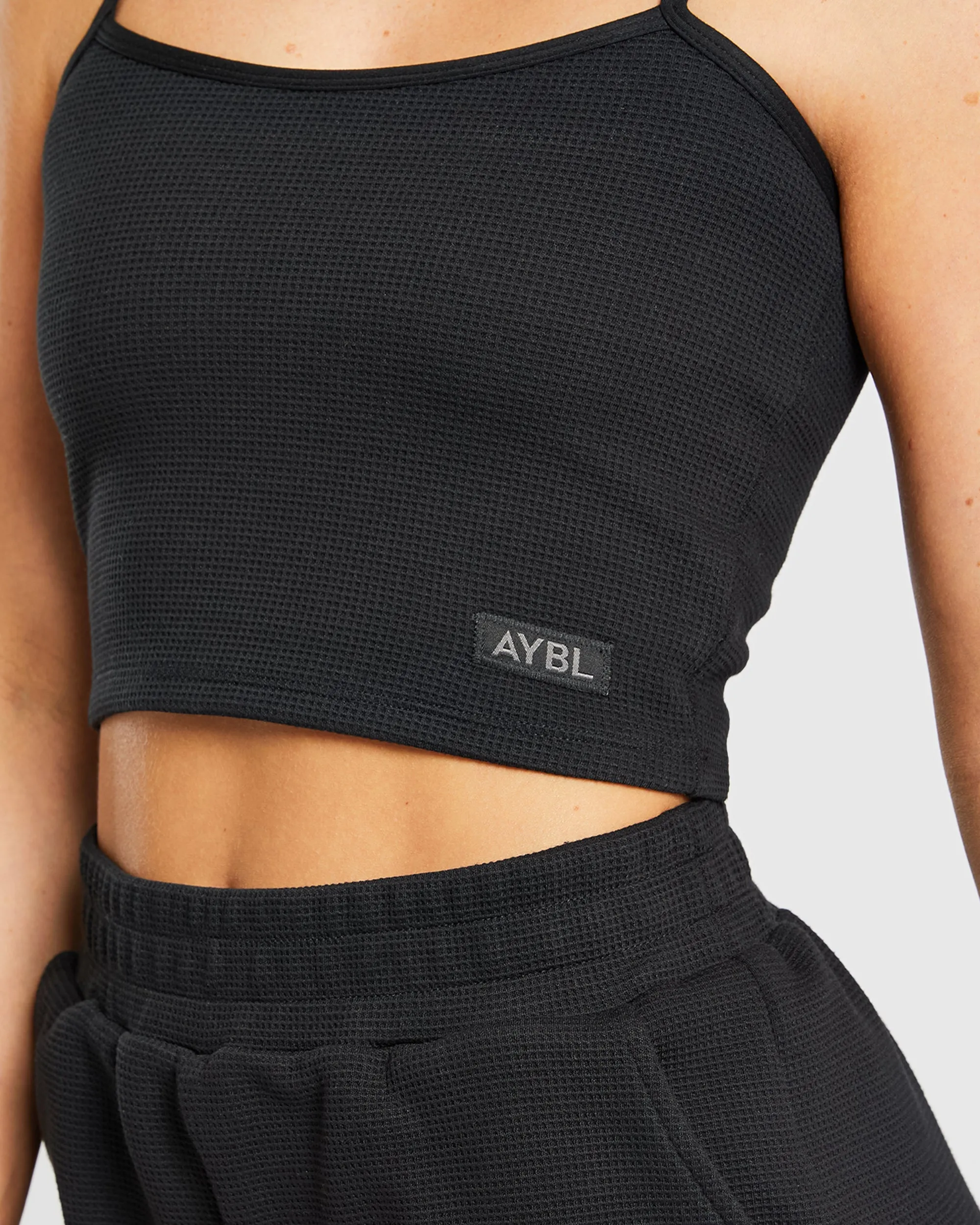 Waffle Crop Vest - Black sold by AYBL product image thumbnail 5