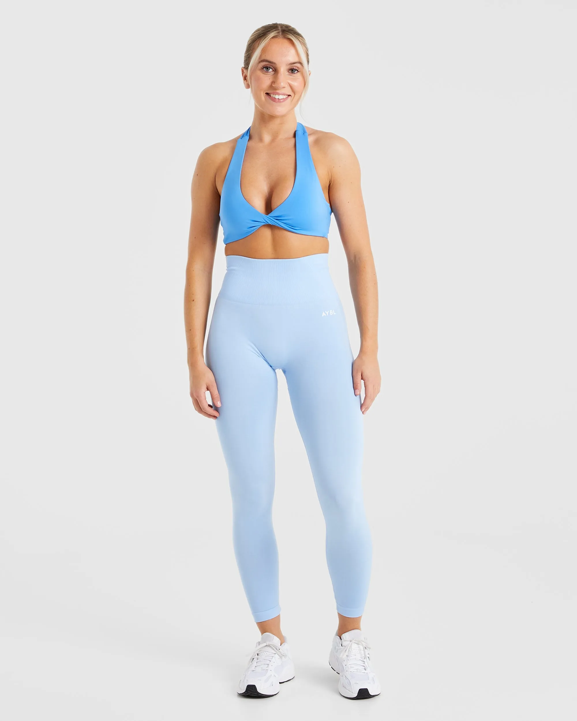 Essential Halterneck Sports Bra - Summer Blue sold by AYBL product image thumbnail 3