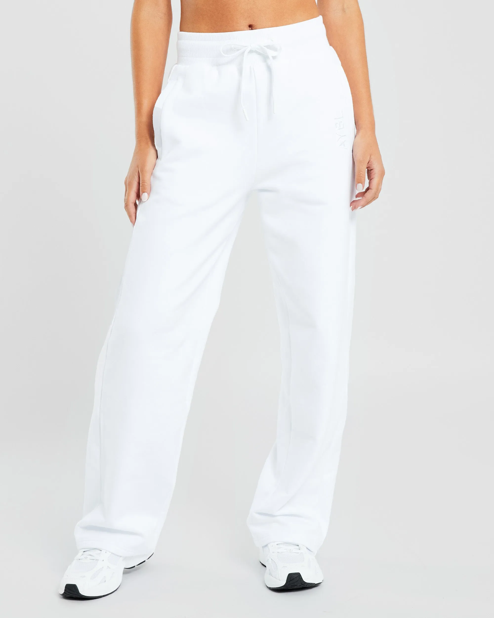 Everyday Relaxed Straight Leg Joggers - White sold by AYBL
