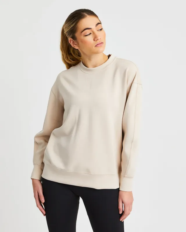Oversized Jumper - Cream sold by AYBL