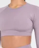 Staple Long Sleeve Crop Top - Mauve Purple sold by AYBL