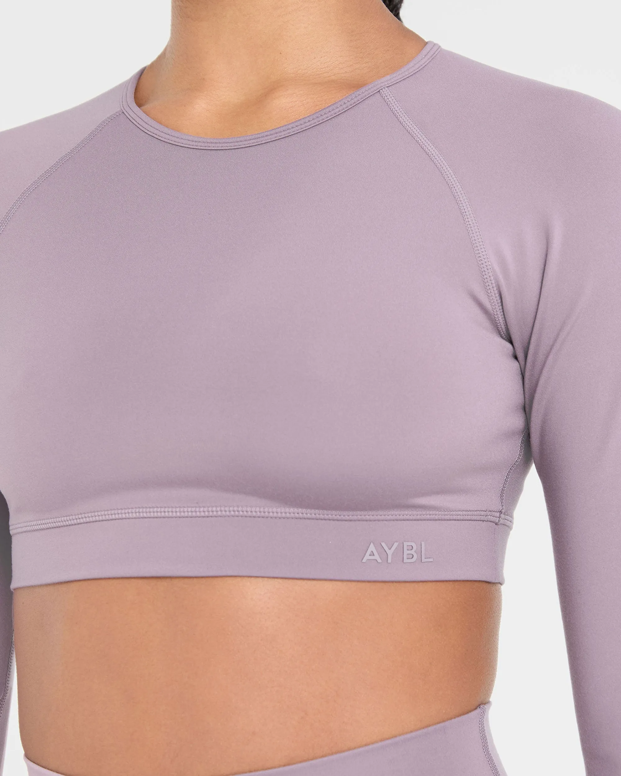 Staple Long Sleeve Crop Top - Mauve Purple sold by AYBL product image thumbnail 5