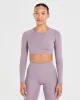 Staple Long Sleeve Crop Top - Mauve Purple sold by AYBL