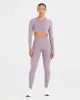 Staple Long Sleeve Crop Top - Mauve Purple sold by AYBL