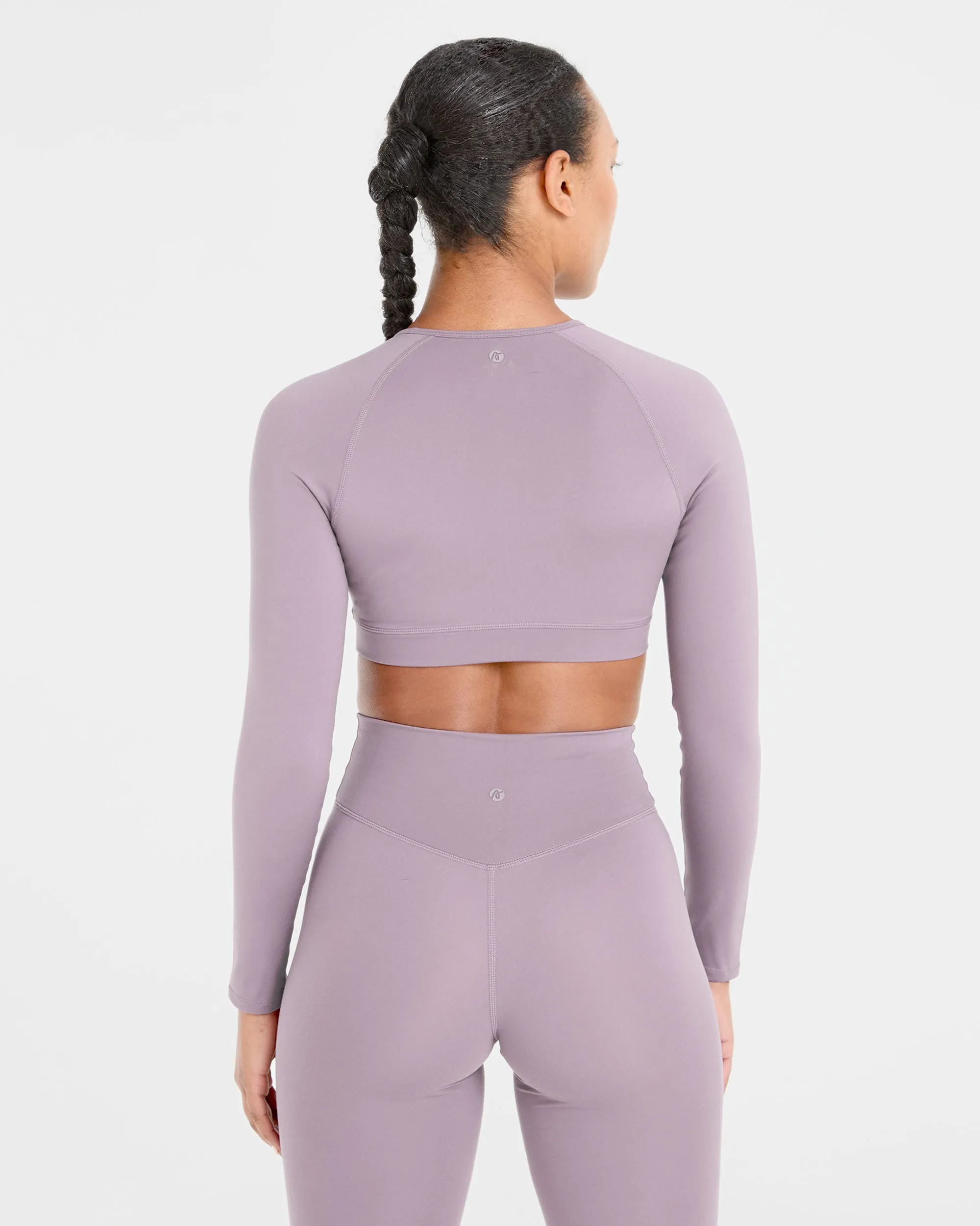 Staple Long Sleeve Crop Top - Mauve Purple sold by AYBL product image thumbnail 2