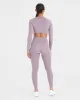 Staple Long Sleeve Crop Top - Mauve Purple sold by AYBL