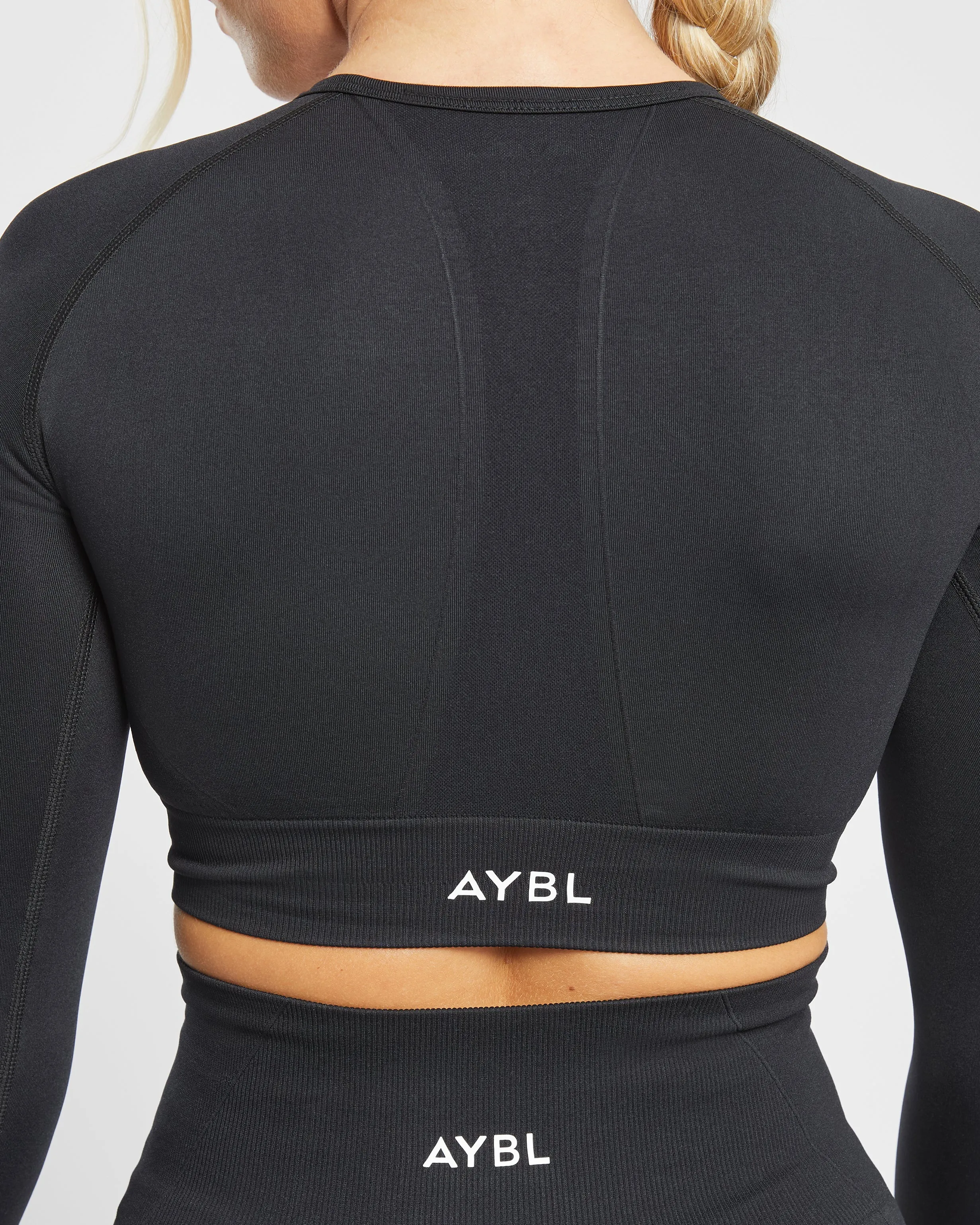 Empower Seamless Long Sleeve Crop Top - Black sold by AYBL product image thumbnail 5