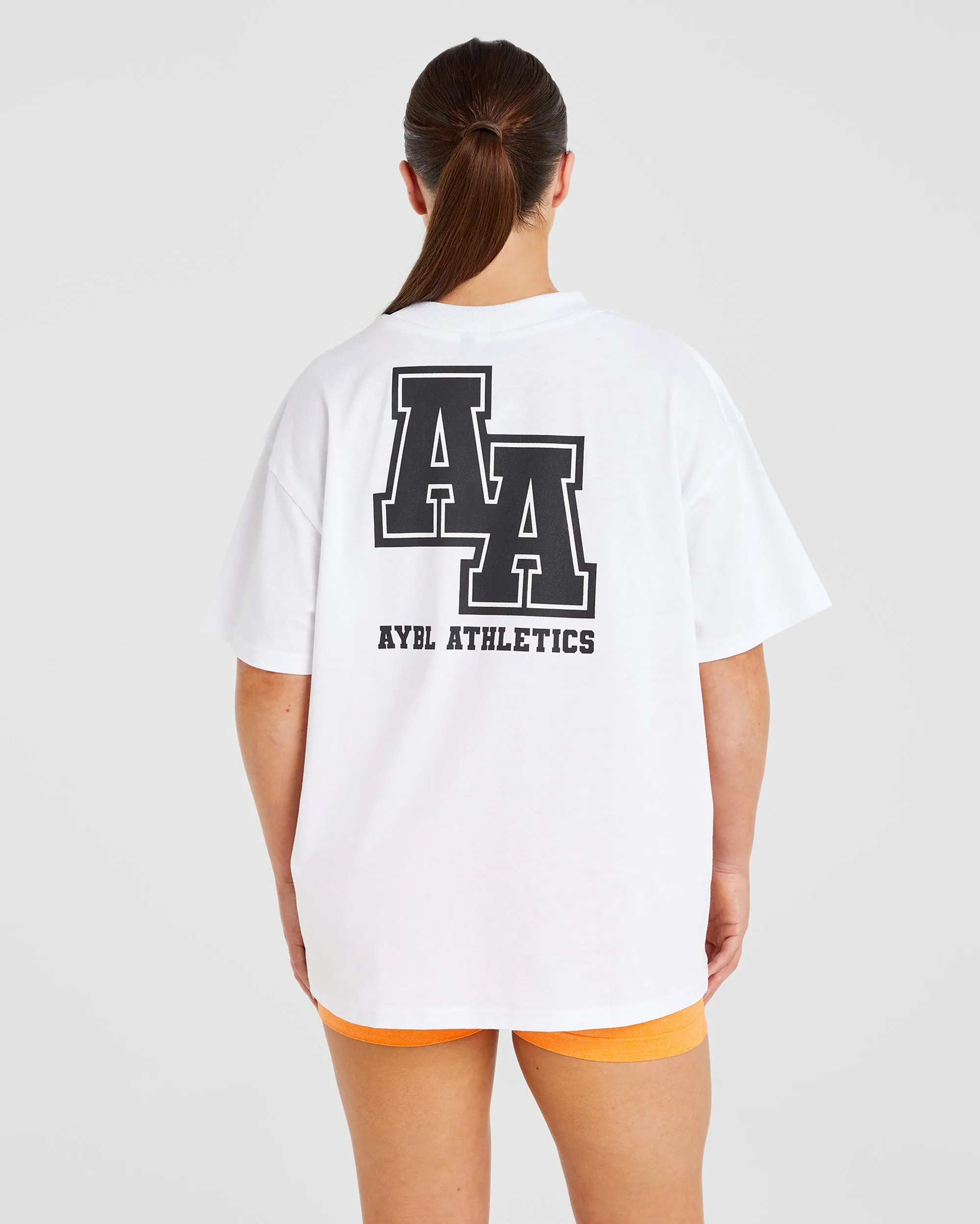 Athletics Slogan Oversized T Shirt - White sold by AYBL