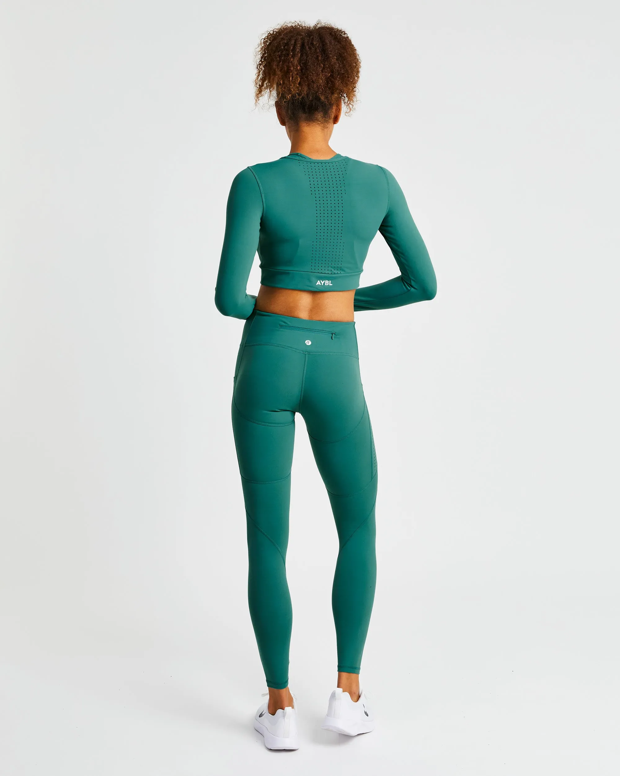 Pace Long Sleeve Crop Top - Deep Green sold by AYBL product image thumbnail 4