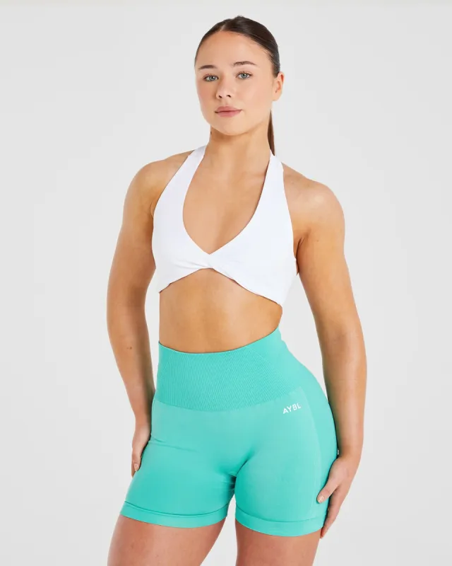 Essential Halterneck Sports Bra - White sold by AYBL