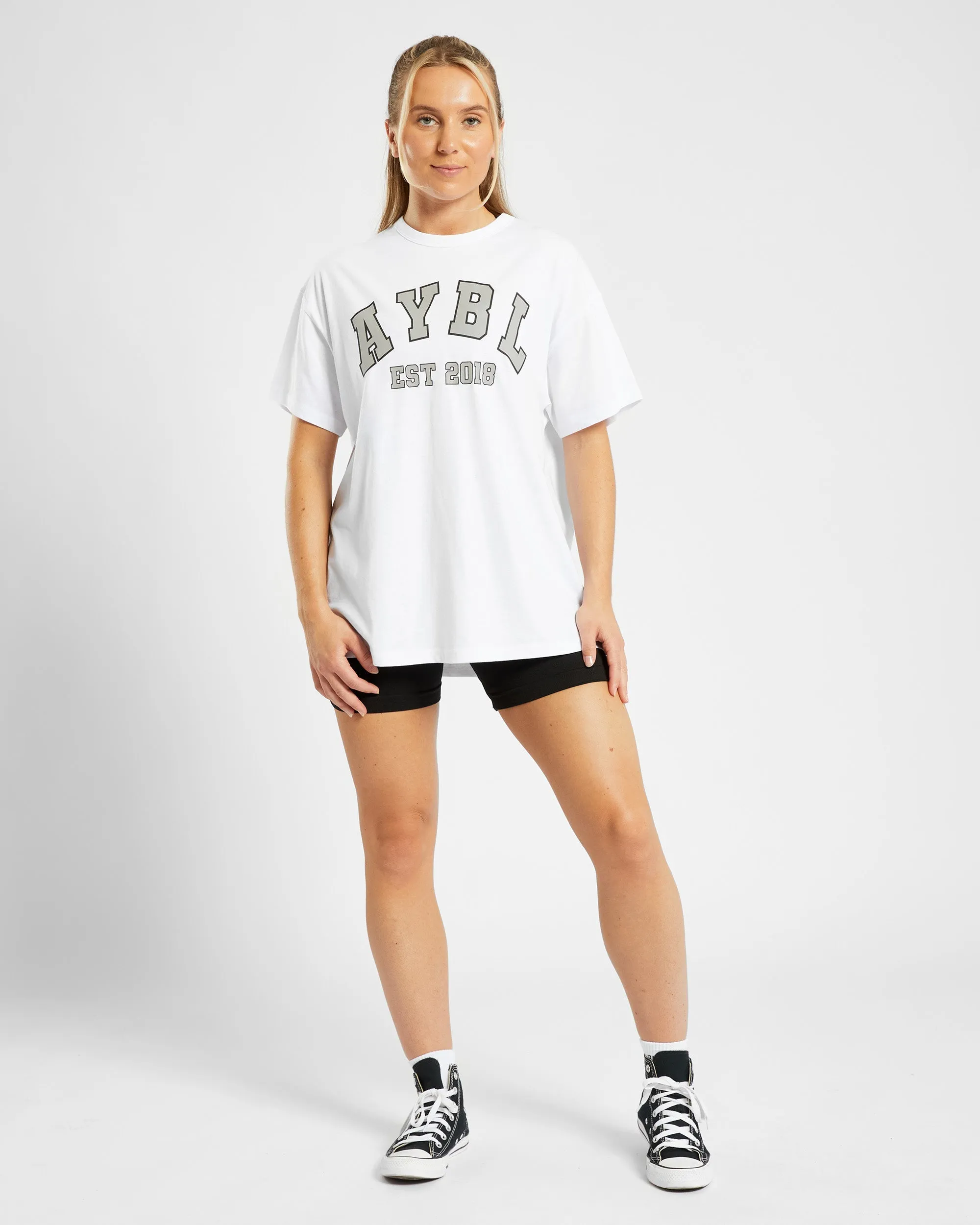 Varsity Oversized T Shirt - White/Olive sold by AYBL product image thumbnail 3