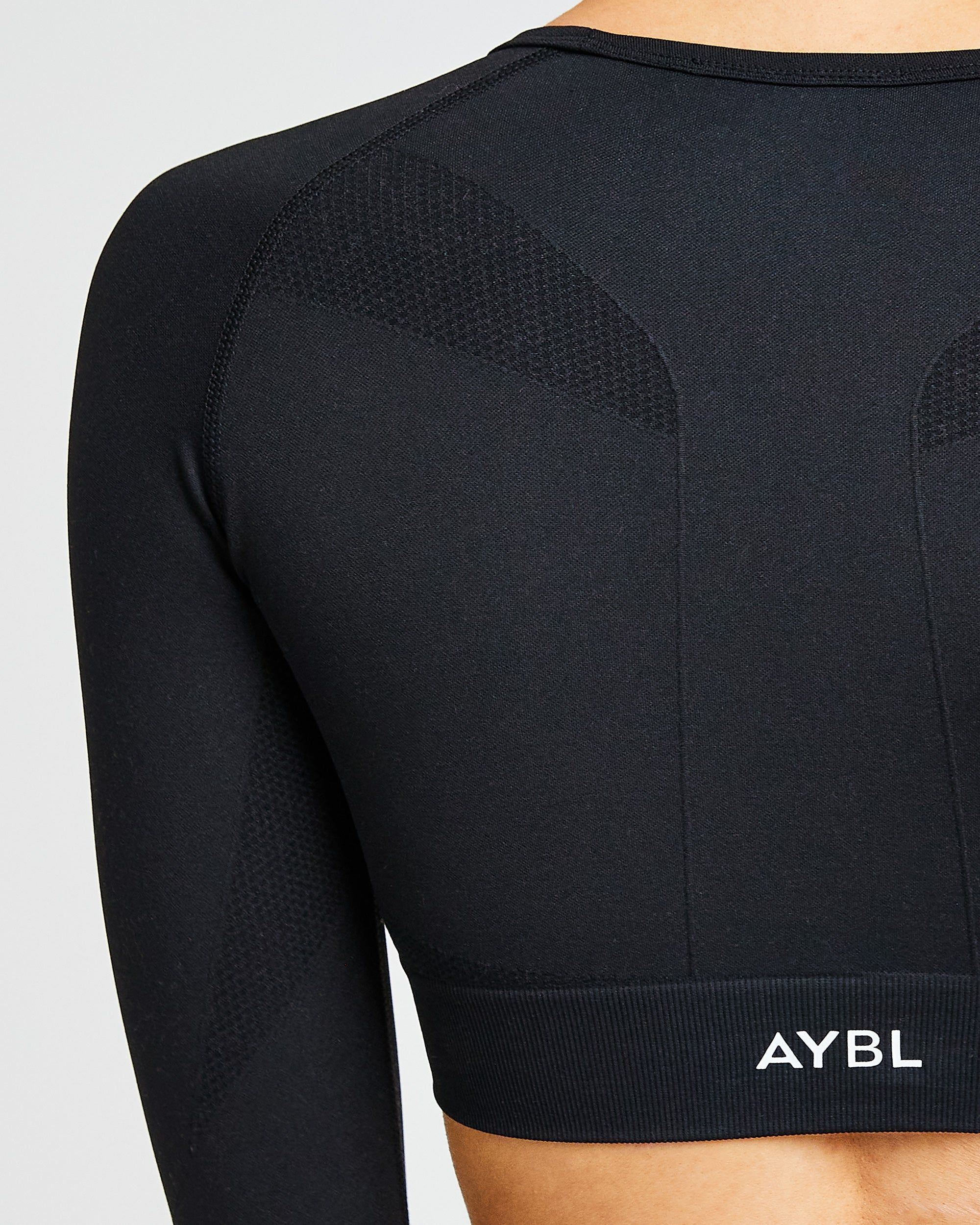 Pulse Seamless Long Sleeve Crop Top - Black sold by AYBL product image thumbnail 5