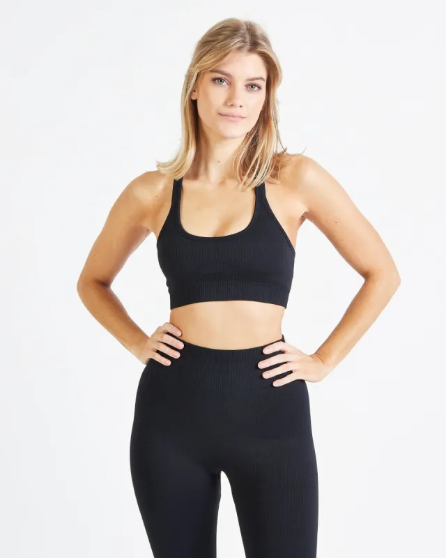 Recharge Seamless Sports Bra - Black sold by AYBL