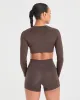 Staple Long Sleeve Crop Top - Coffee Brown sold by AYBL