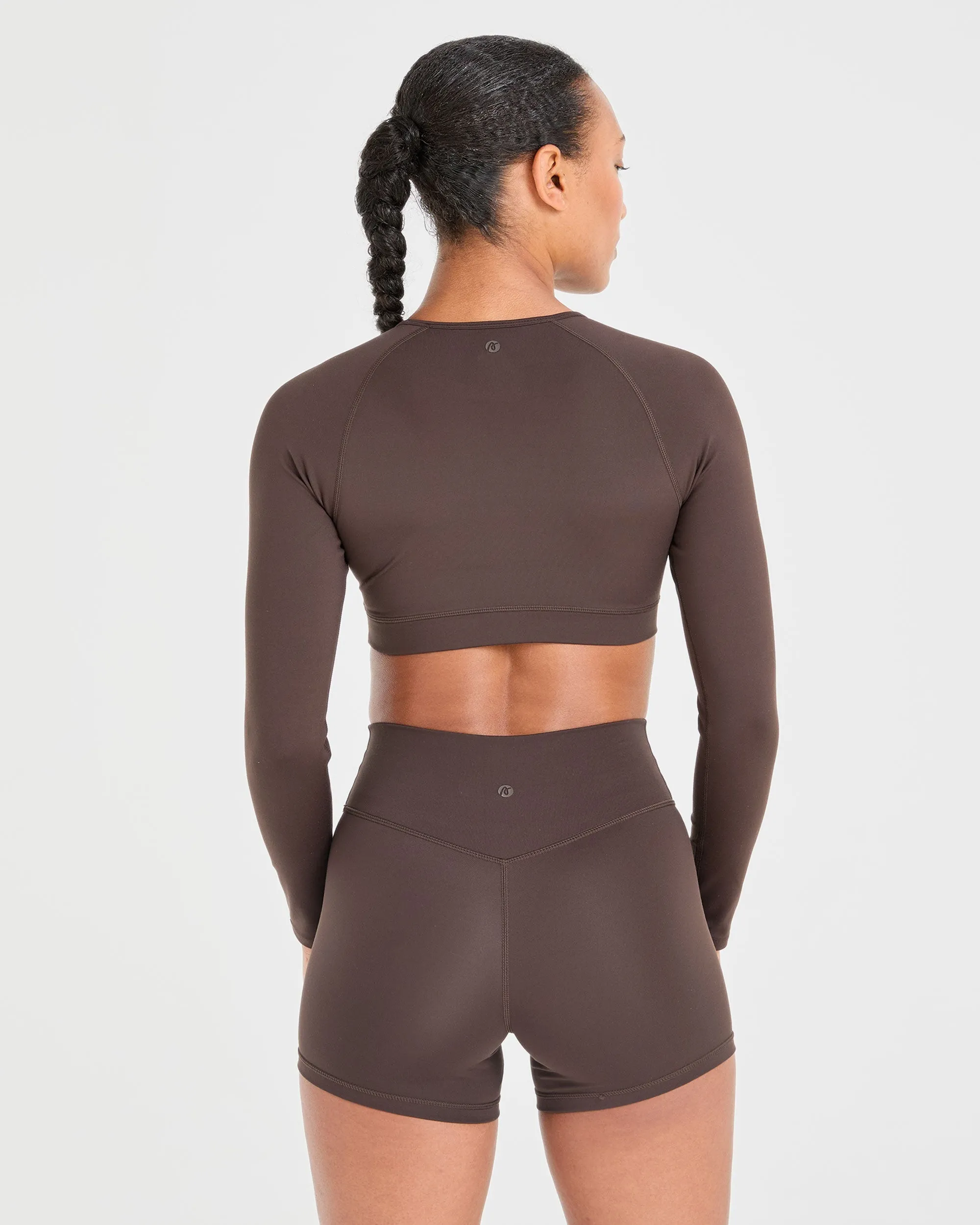 Staple Long Sleeve Crop Top - Coffee Brown sold by AYBL product image thumbnail 2