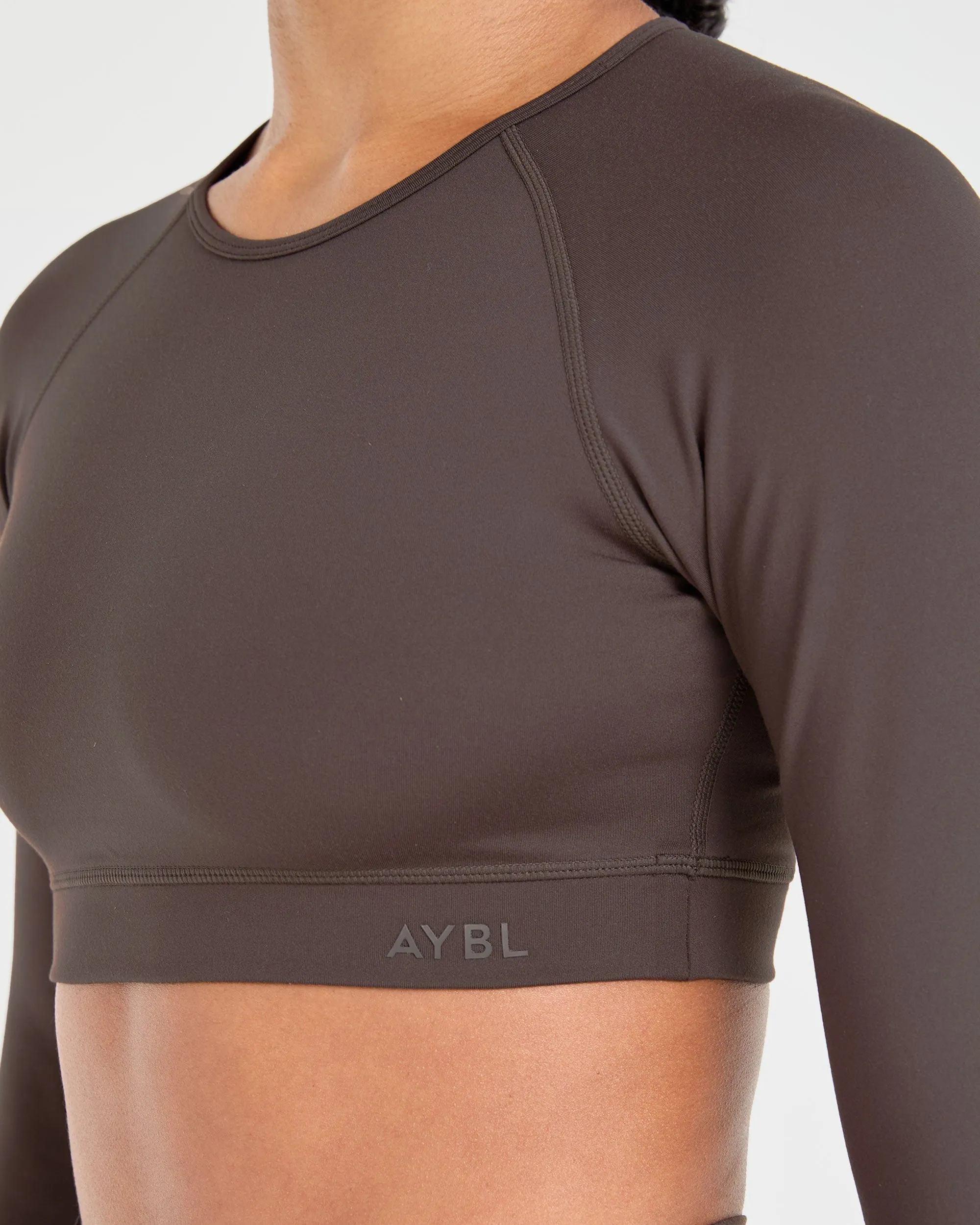 Staple Long Sleeve Crop Top - Coffee Brown sold by AYBL product image thumbnail 5