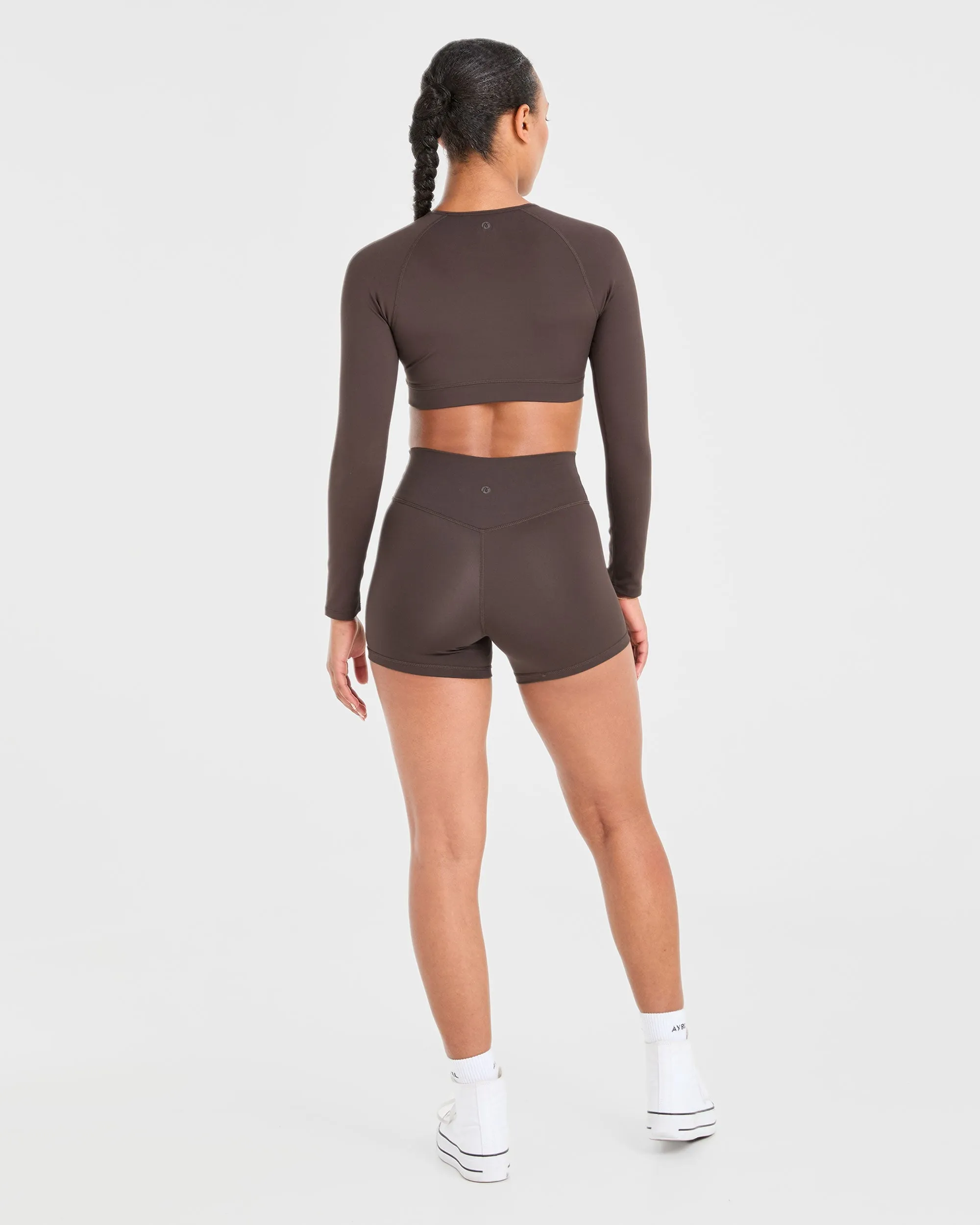 Staple Long Sleeve Crop Top - Coffee Brown sold by AYBL product image thumbnail 4