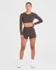 Staple Long Sleeve Crop Top - Coffee Brown sold by AYBL