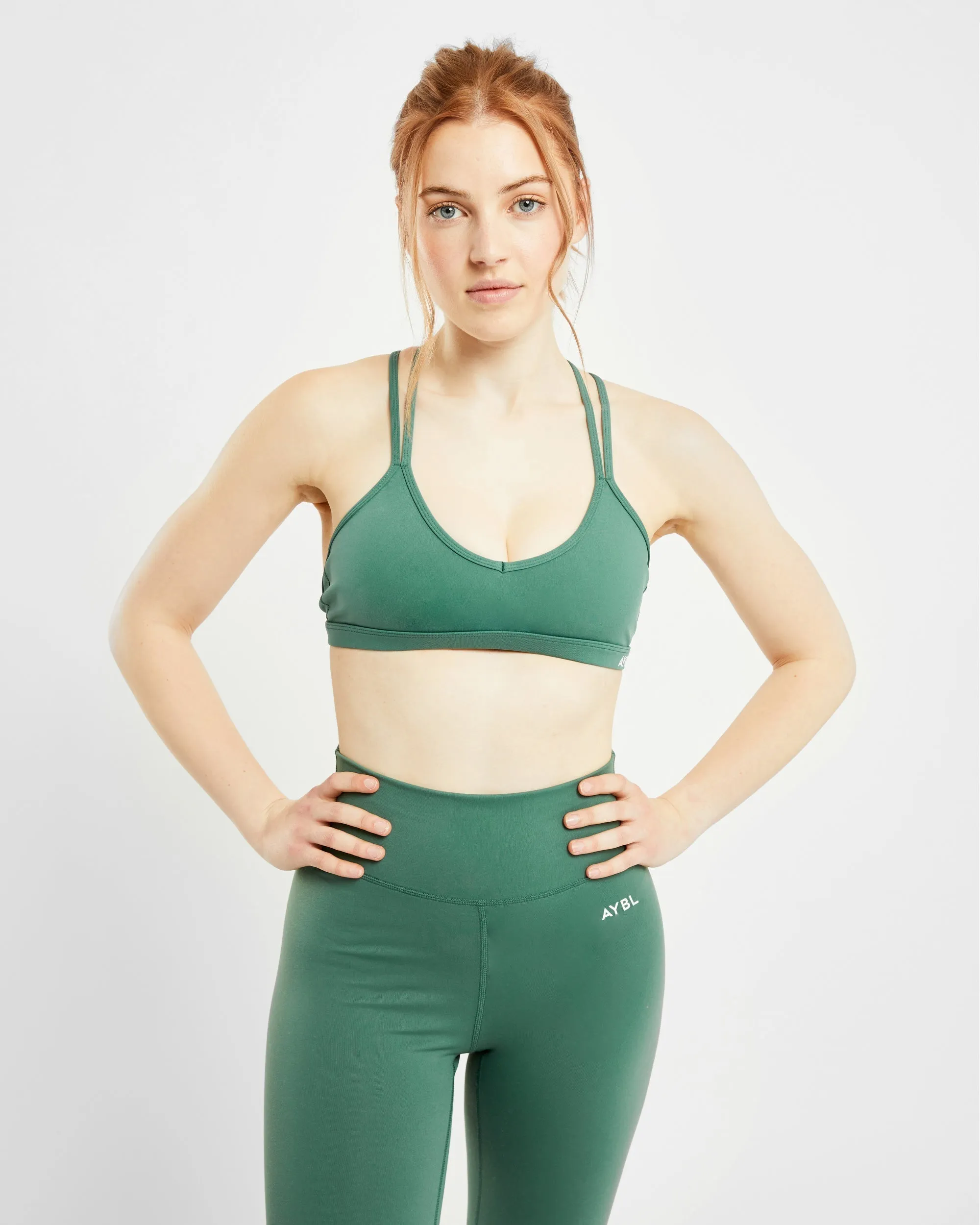 Essential Strappy Sports Bra - Green sold by AYBL