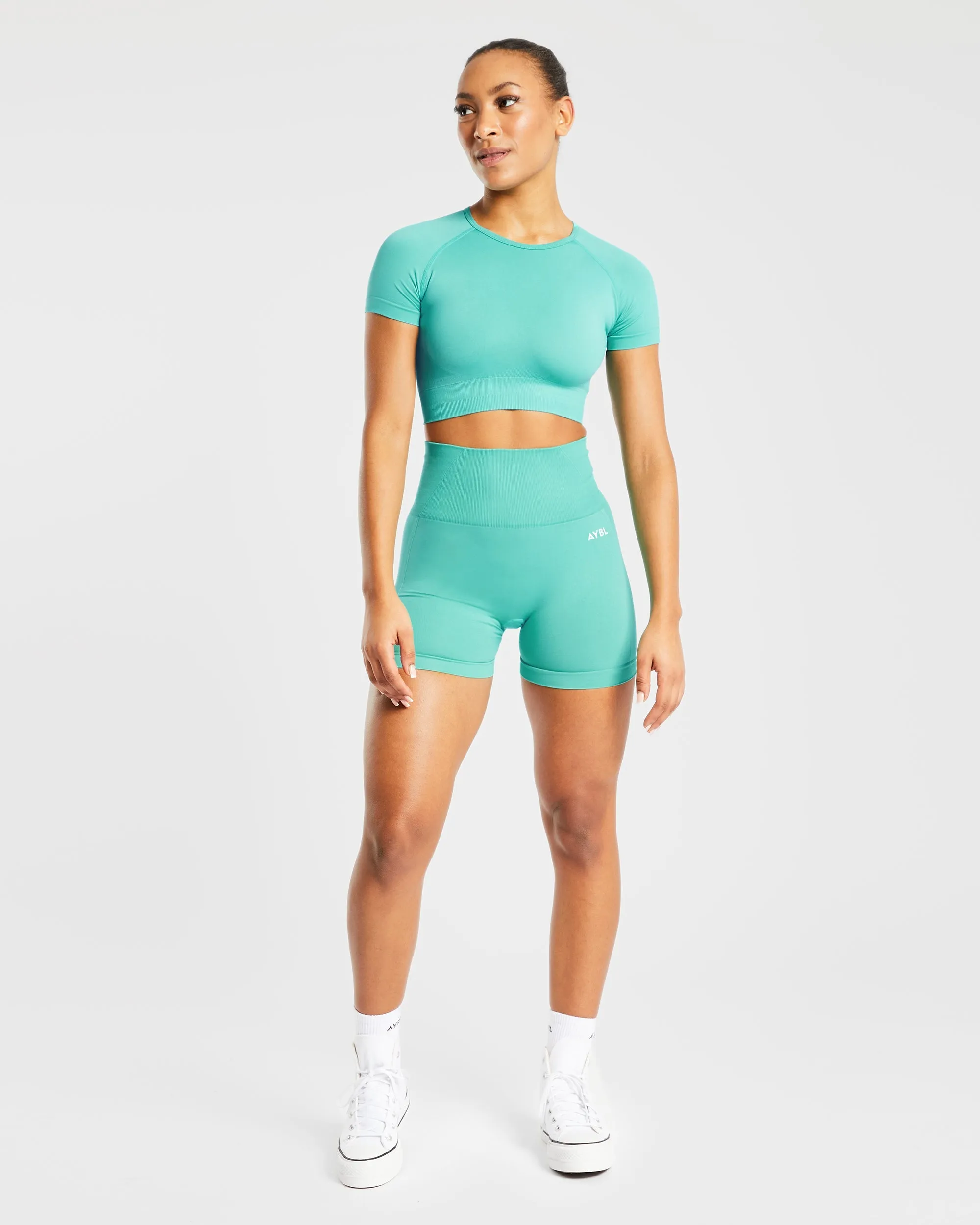 Empower Seamless Crop Top - Jade Green sold by AYBL product image thumbnail 3