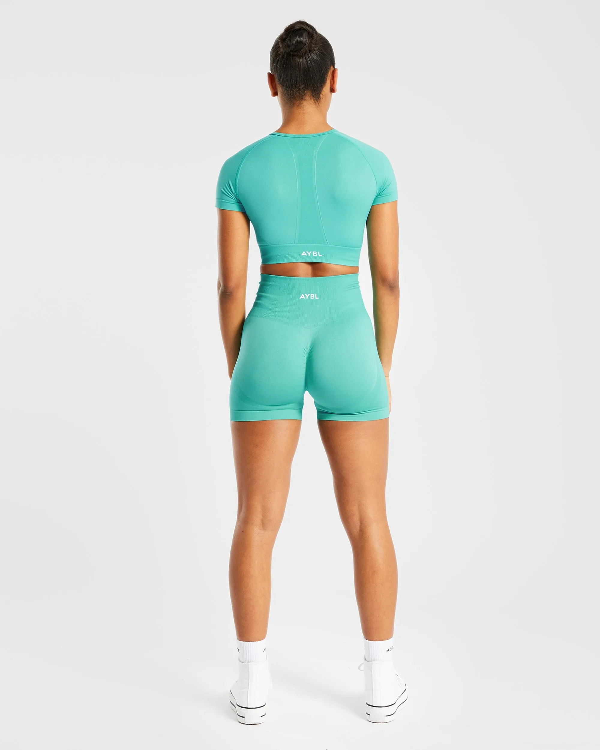Empower Seamless Crop Top - Jade Green sold by AYBL product image thumbnail 4