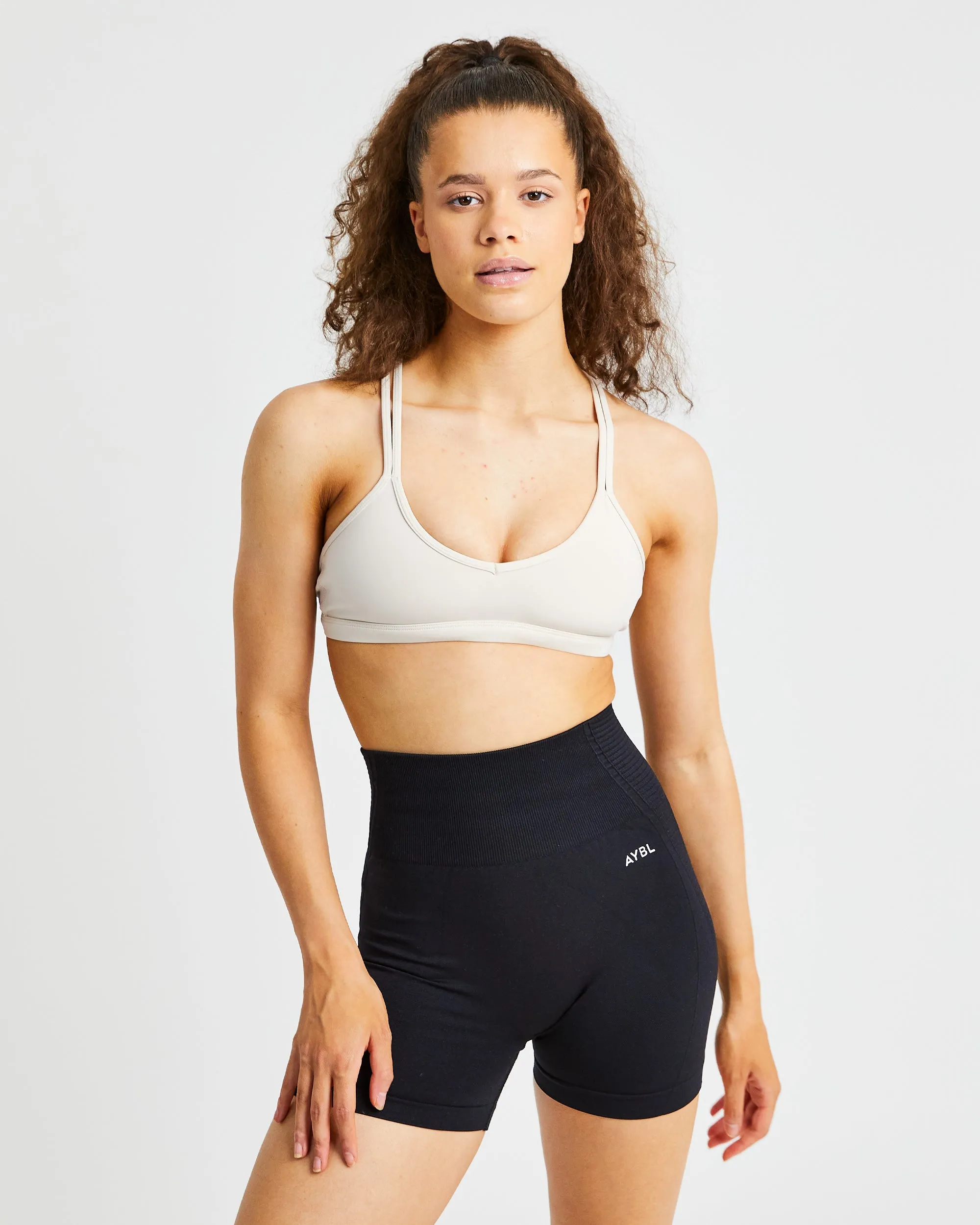 Essential Strappy Sports Bra - Beige sold by AYBL