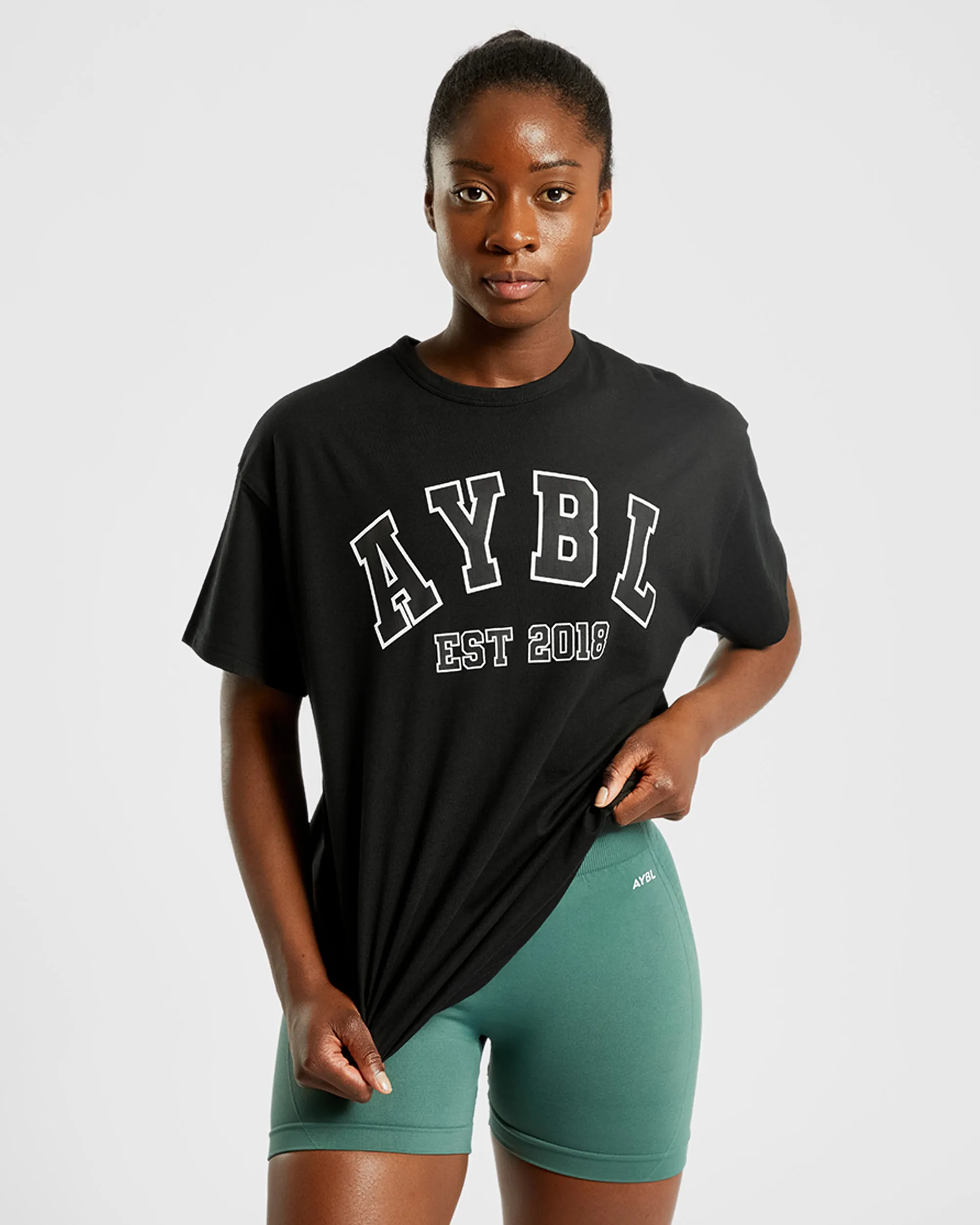 Varsity Oversized T Shirt - Black sold by AYBL