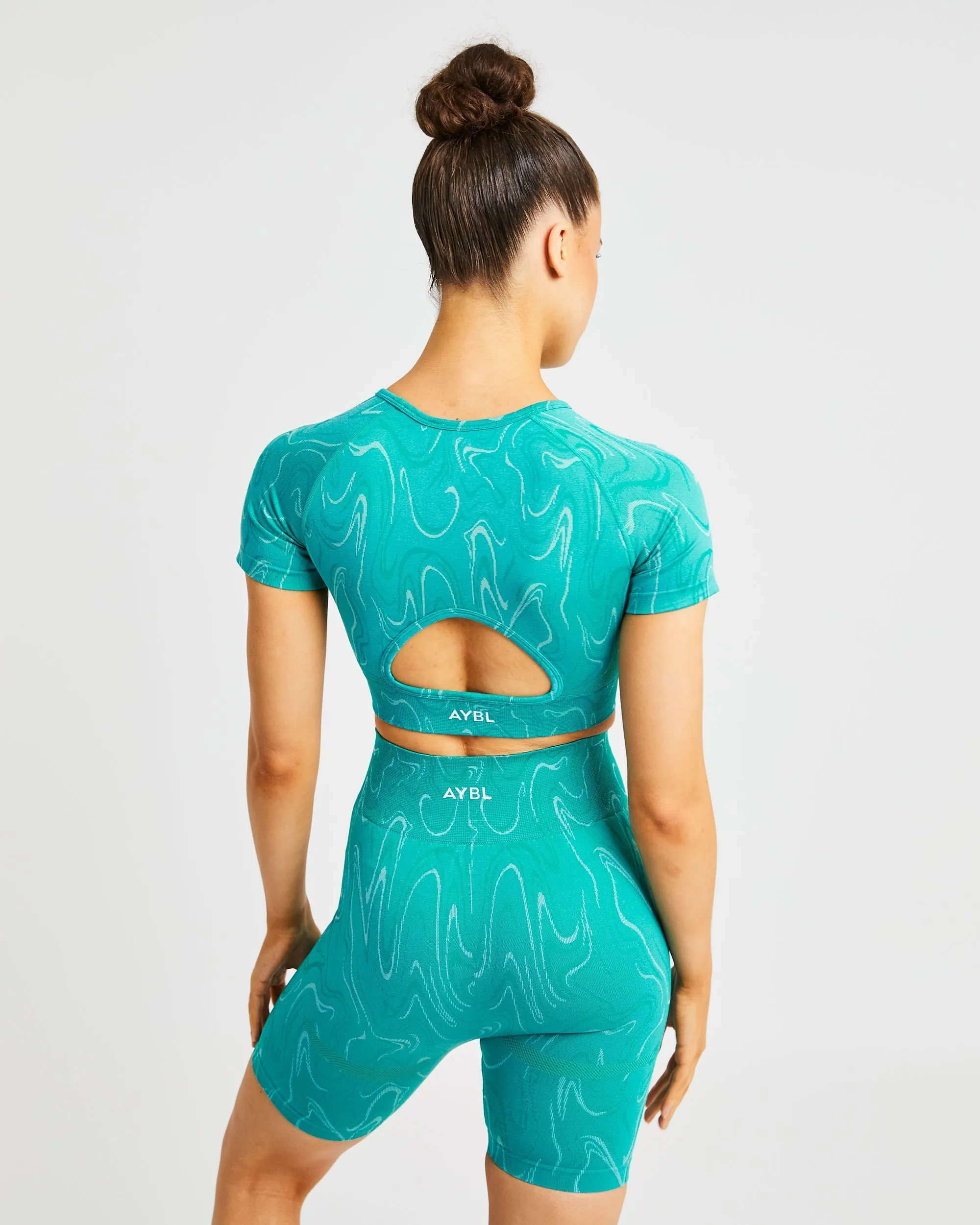 Velocity Seamless Crop Top - Turquoise sold by AYBL product image thumbnail 2